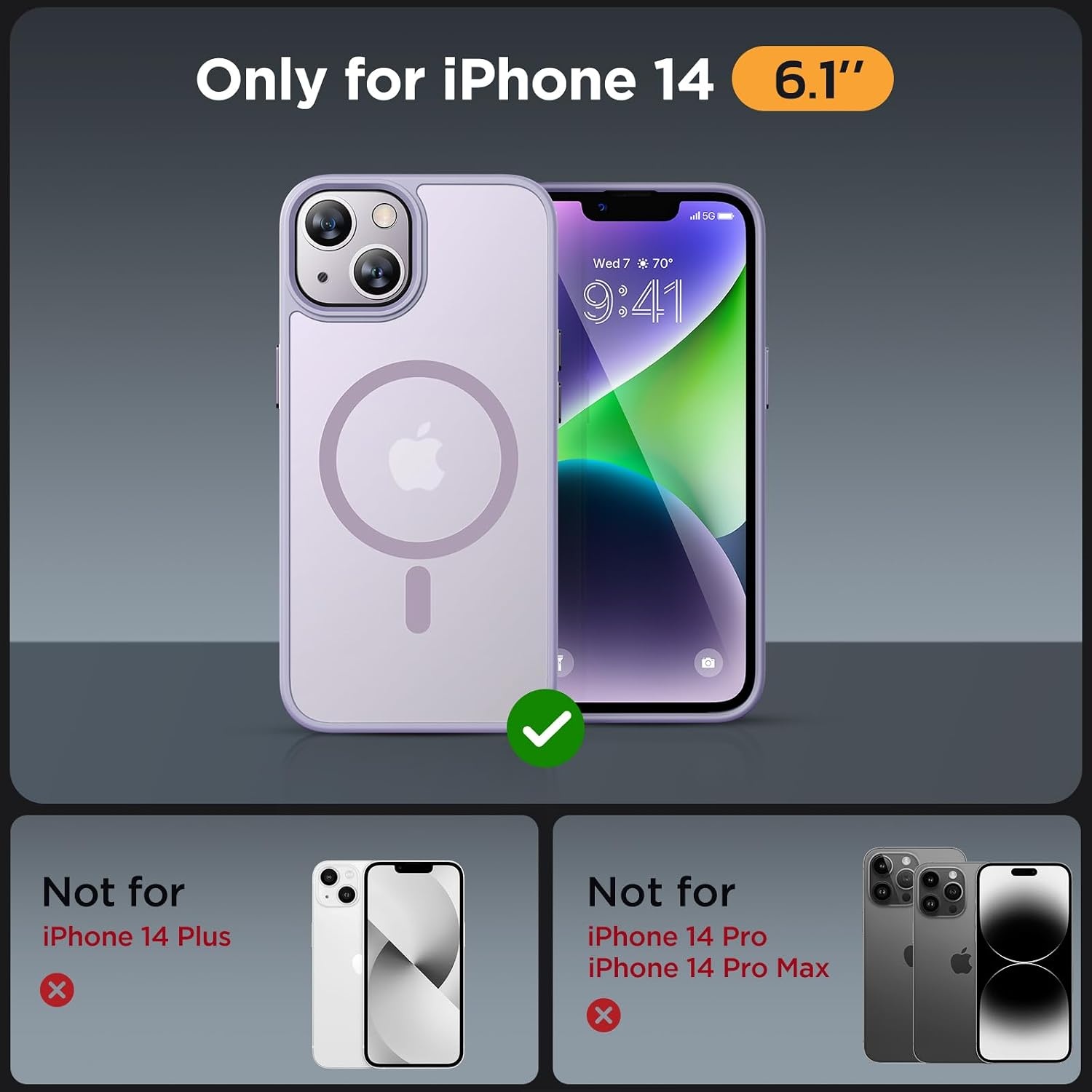 image:imageMiracase for iPhone 16 Pro Max Matte Series Case Magnetic LavenderLight Purple