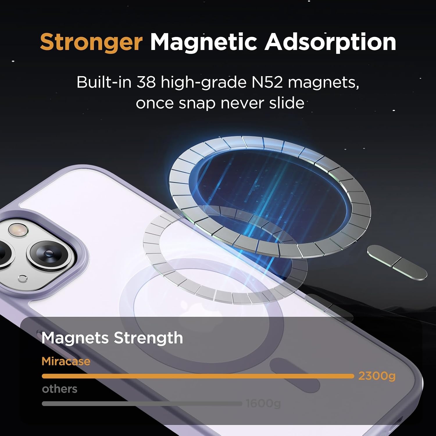 image:imageMiracase for iPhone 16 Pro Max Matte Series Case Magnetic LavenderLight Purple