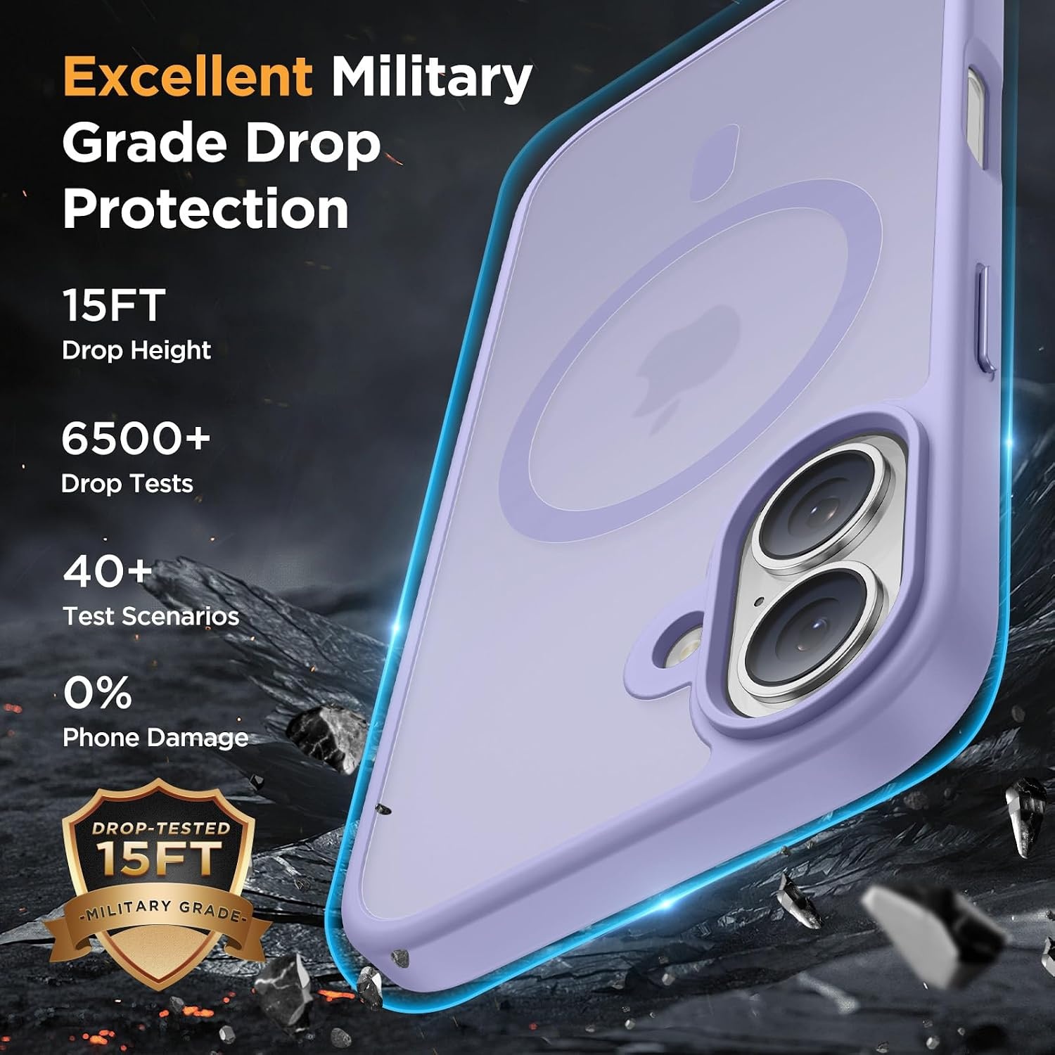 image:imageMiracase for iPhone 16 Pro Max Matte Series Case Magnetic LavenderLight Purple