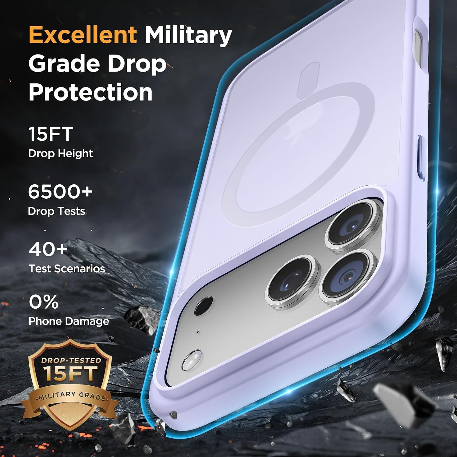 image:imageMiracase for iPhone 16 Pro Max Matte Series Case Magnetic LavenderLight Purple