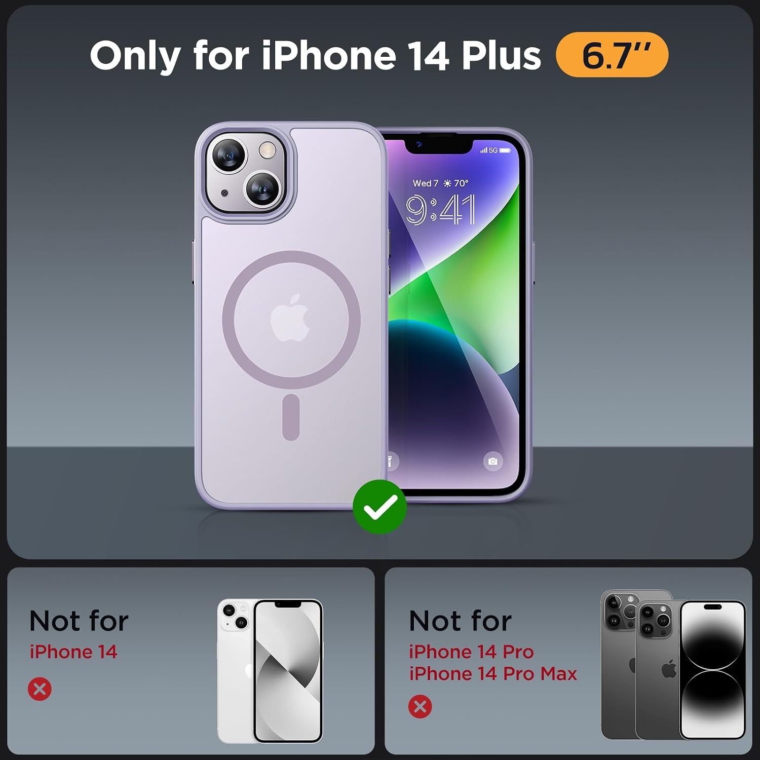 image:imageMiracase for iPhone 16 Pro Max Matte Series Case Magnetic LavenderLight Purple