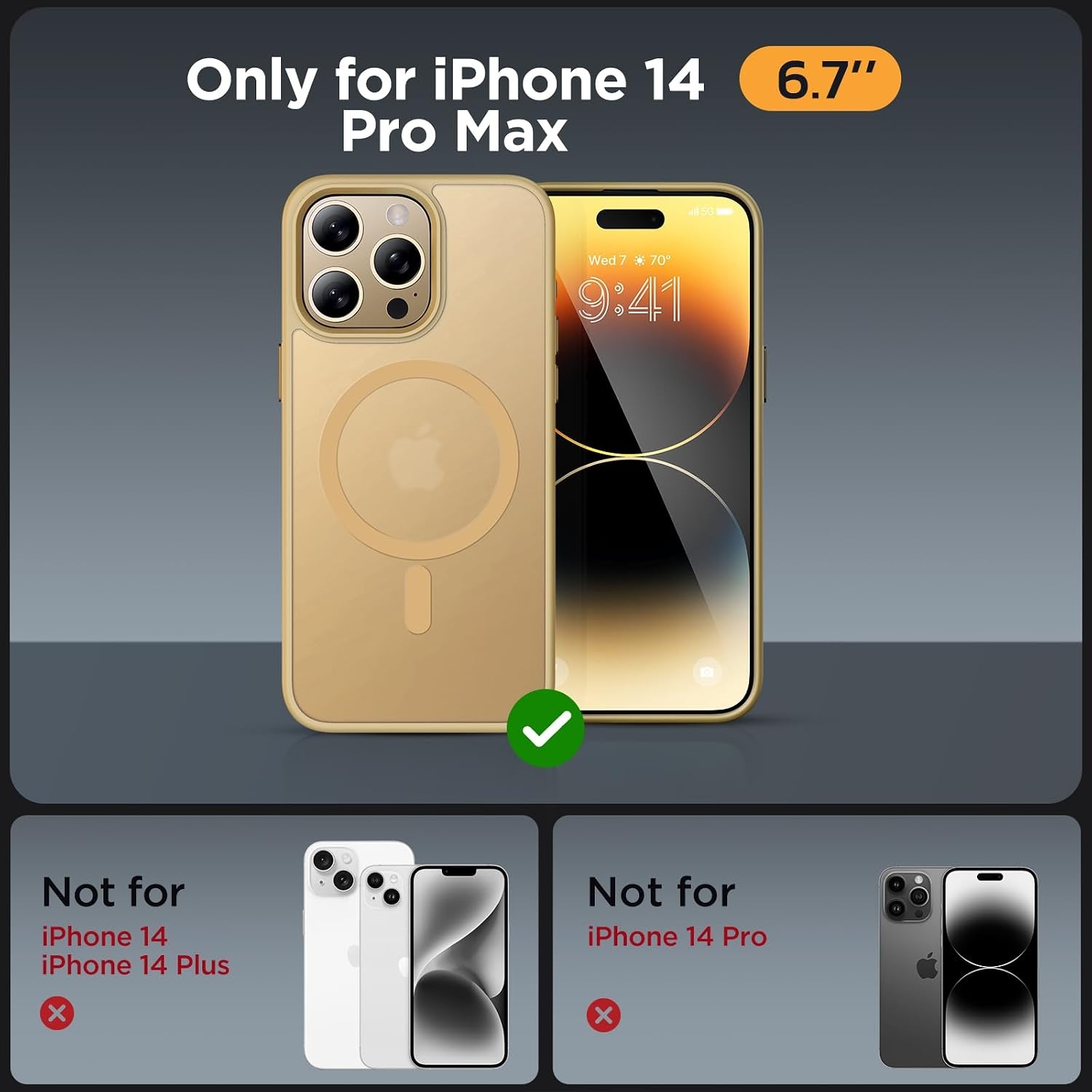 image:imageMiracase for iPhone 16 Pro Max Matte Series Case Magnetic LavenderLight Yellow
