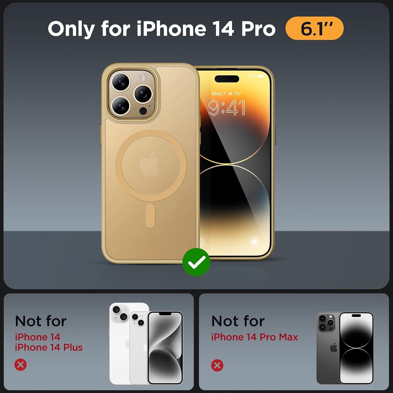 image:imageMiracase for iPhone 16 Pro Max Matte Series Case Magnetic LavenderLight Yellow