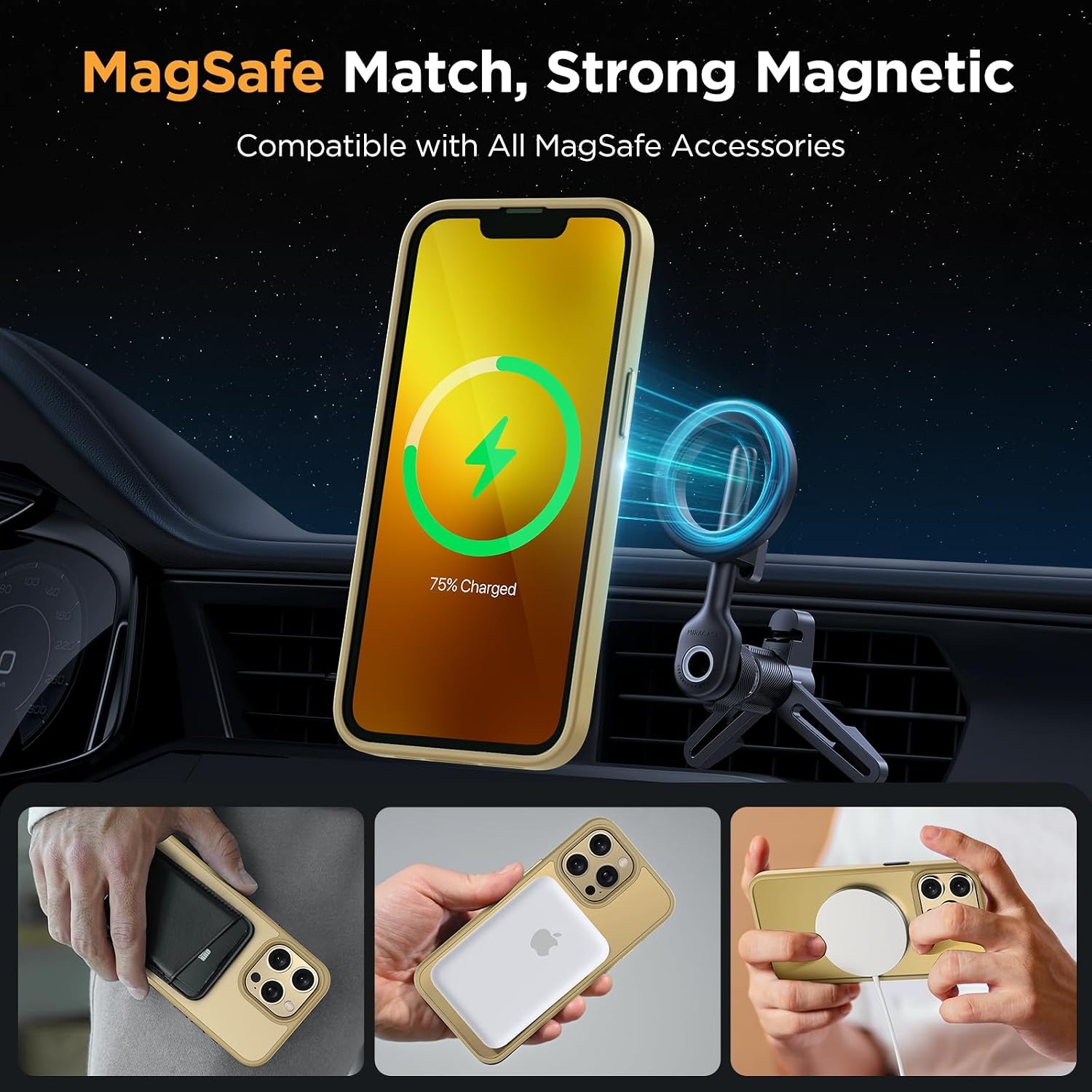 image:imageMiracase for iPhone 16 Pro Max Matte Series Case Magnetic LavenderLight Yellow