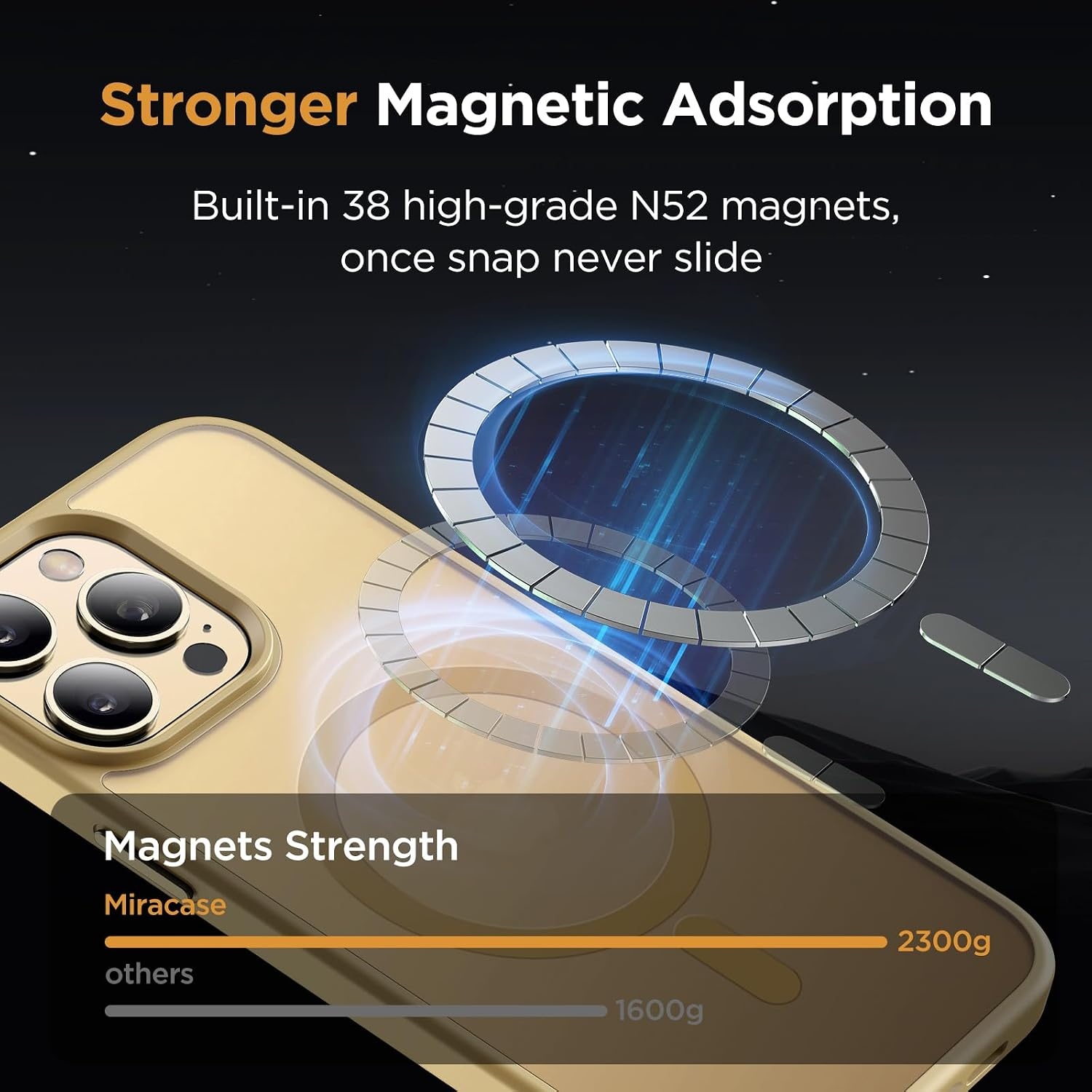 image:imageMiracase for iPhone 16 Pro Max Matte Series Case Magnetic LavenderLight Yellow