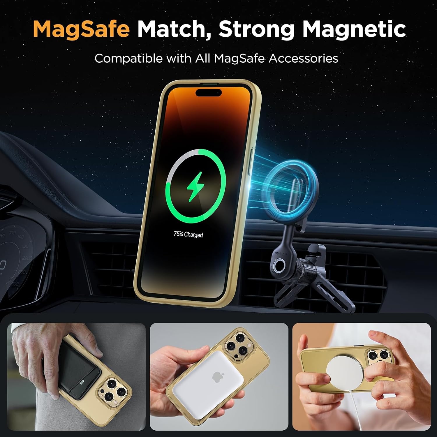 image:imageMiracase for iPhone 16 Pro Max Matte Series Case Magnetic LavenderLight Yellow