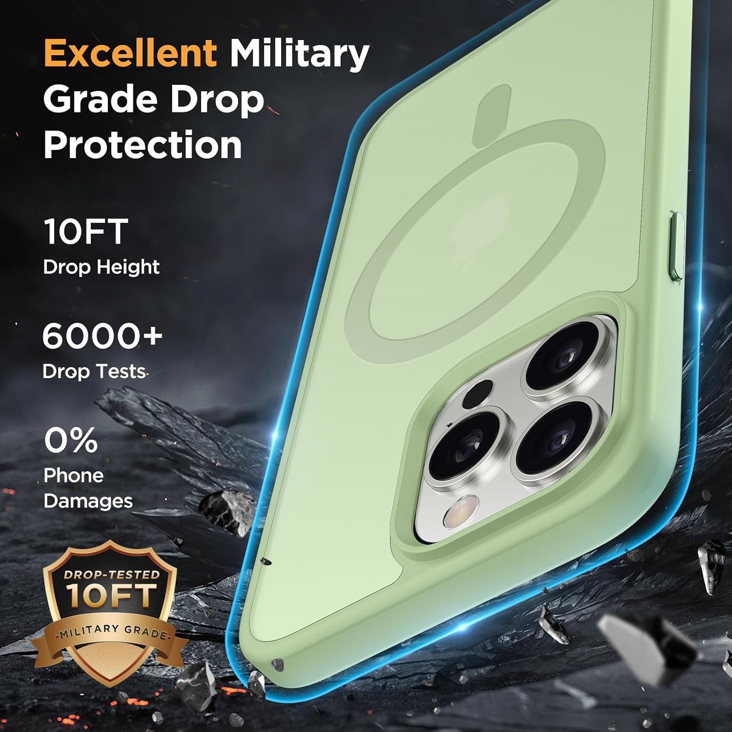 image:imageMiracase for iPhone 16 Pro Max Matte Series Case Magnetic LavenderMatcha Green