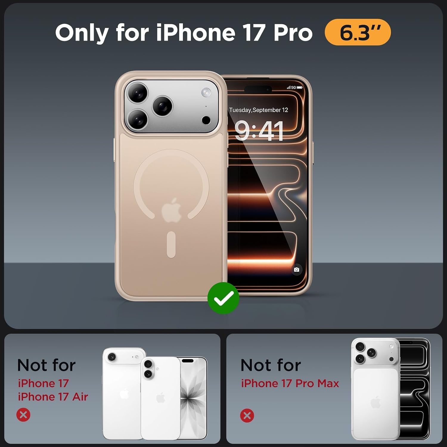 image:imageMiracase for iPhone 16 Pro Max Matte Series Case Magnetic LavenderMatte Beige