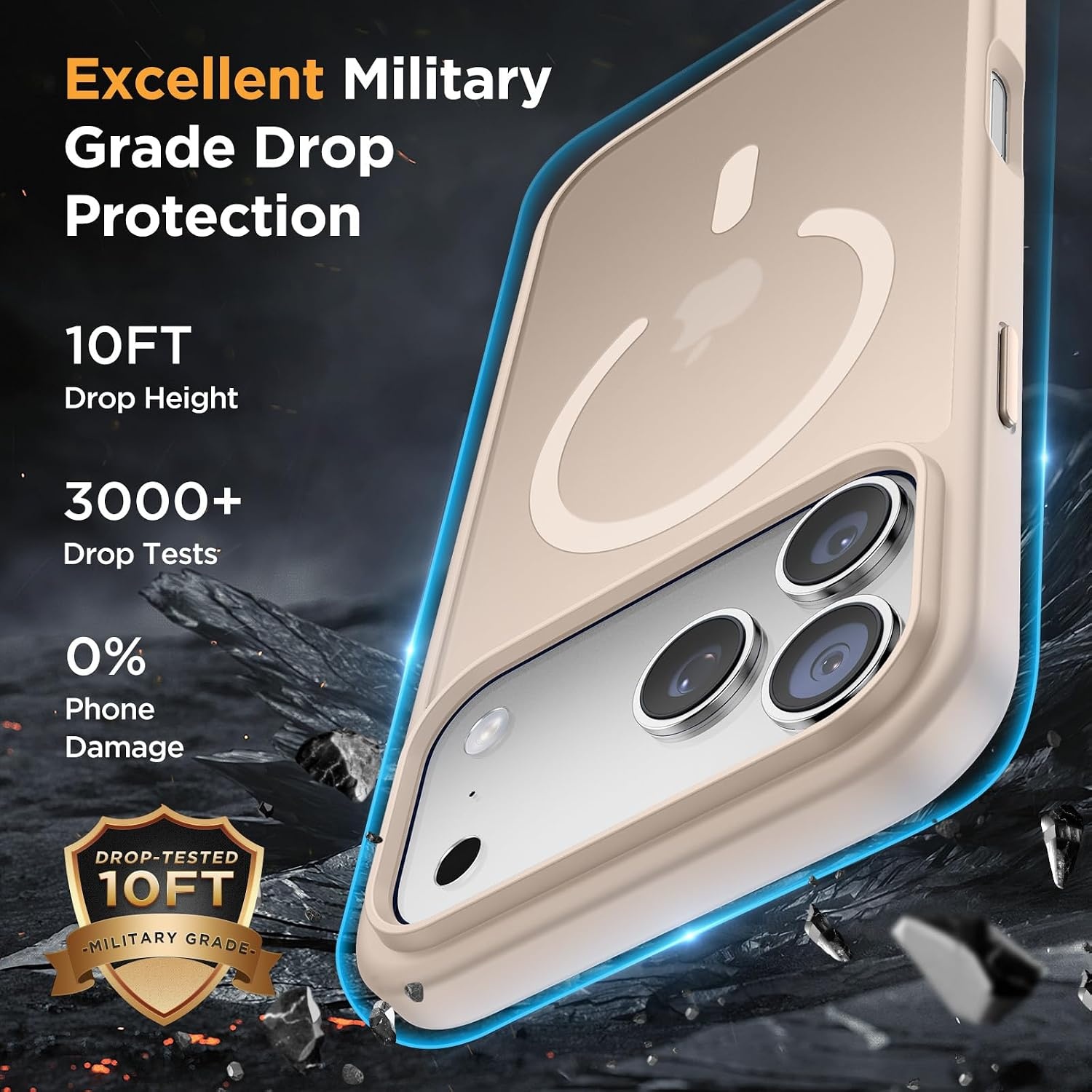 image:imageMiracase for iPhone 16 Pro Max Matte Series Case Magnetic LavenderMatte Beige