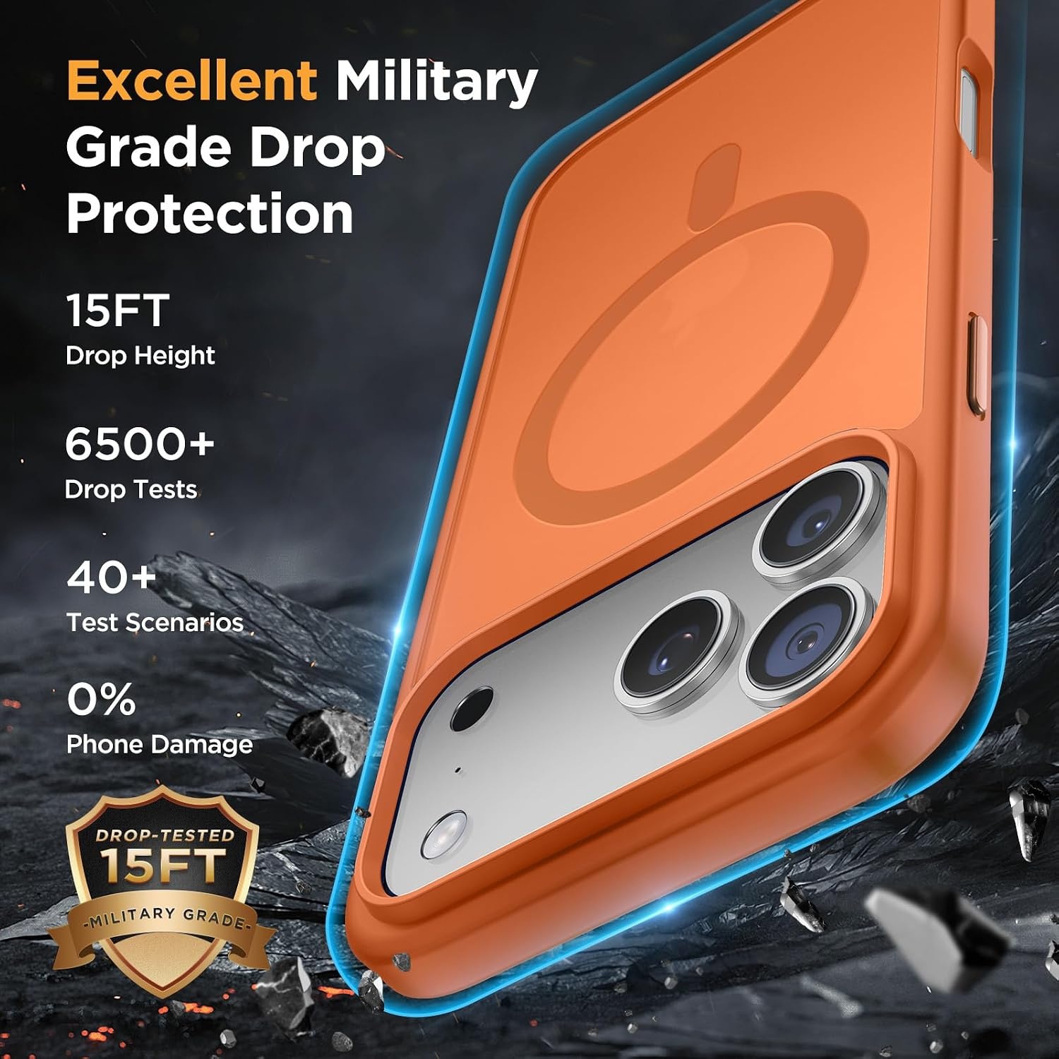 image:imageMiracase for iPhone 16 Pro Max Matte Series Case Magnetic LavenderOrange