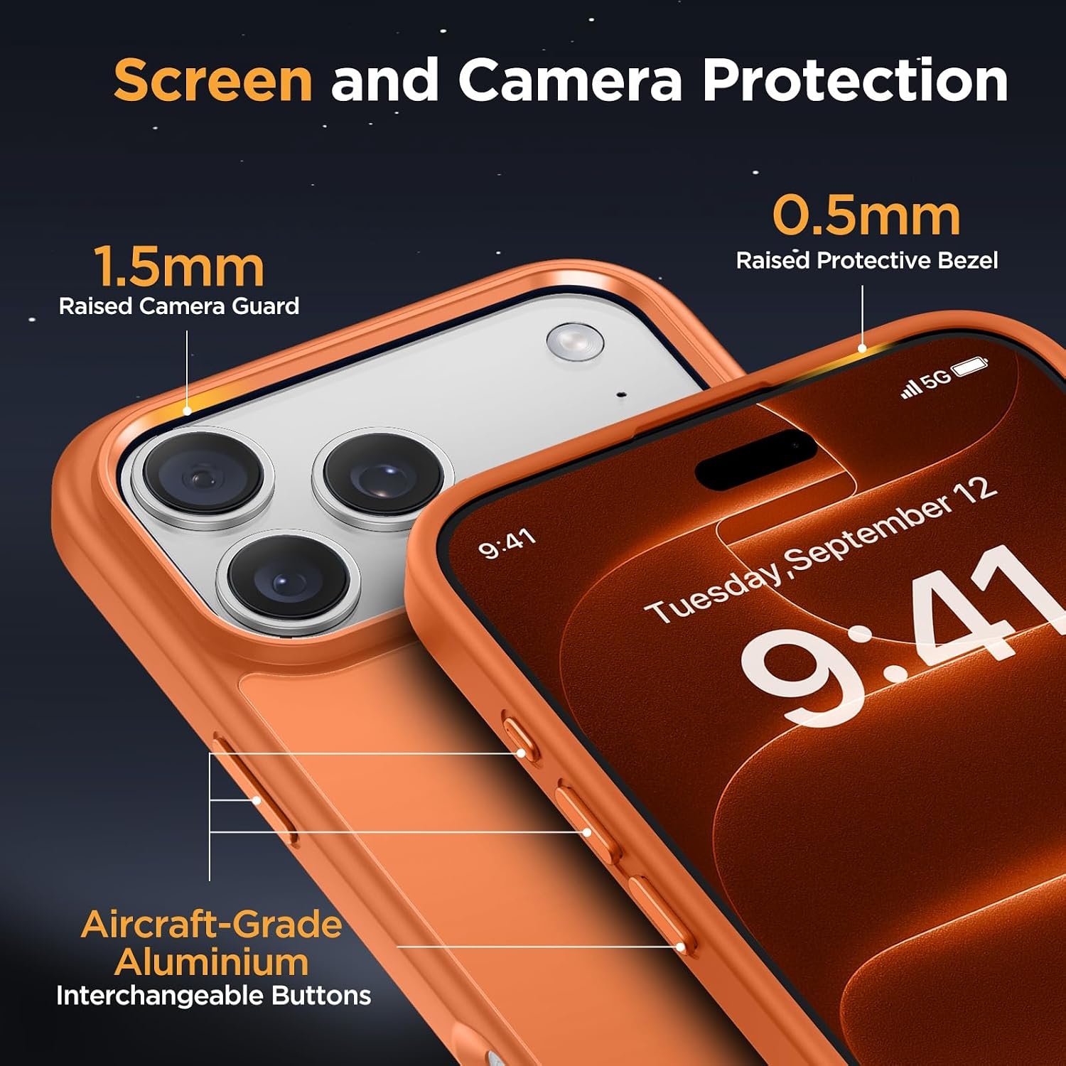image:imageMiracase for iPhone 16 Pro Max Matte Series Case Magnetic LavenderOrange