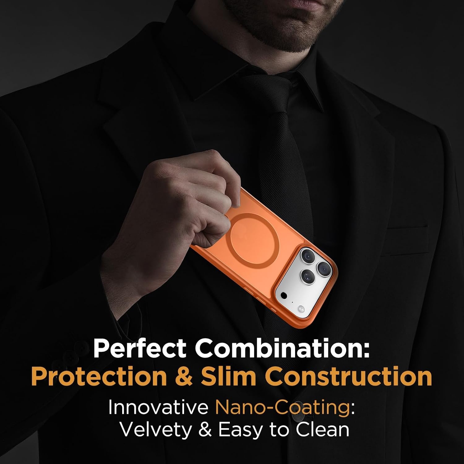 image:imageMiracase for iPhone 16 Pro Max Matte Series Case Magnetic LavenderOrange