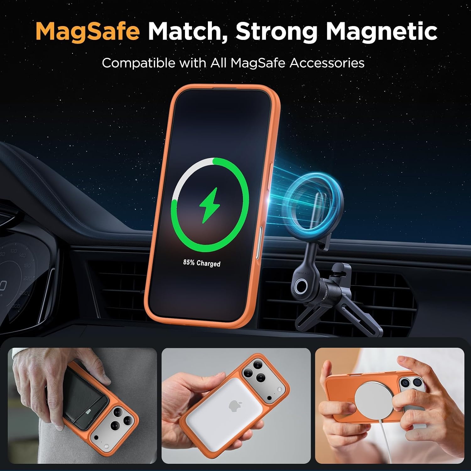 image:imageMiracase for iPhone 16 Pro Max Matte Series Case Magnetic LavenderOrange