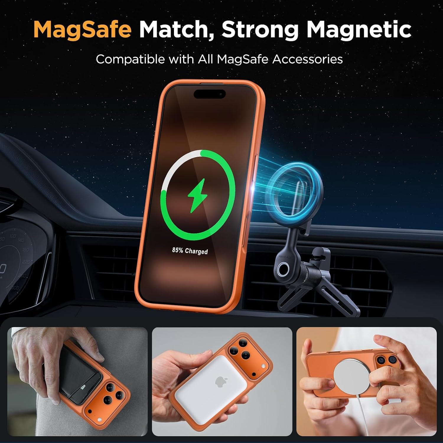 image:imageMiracase for iPhone 16 Pro Max Matte Series Case Magnetic LavenderOrange