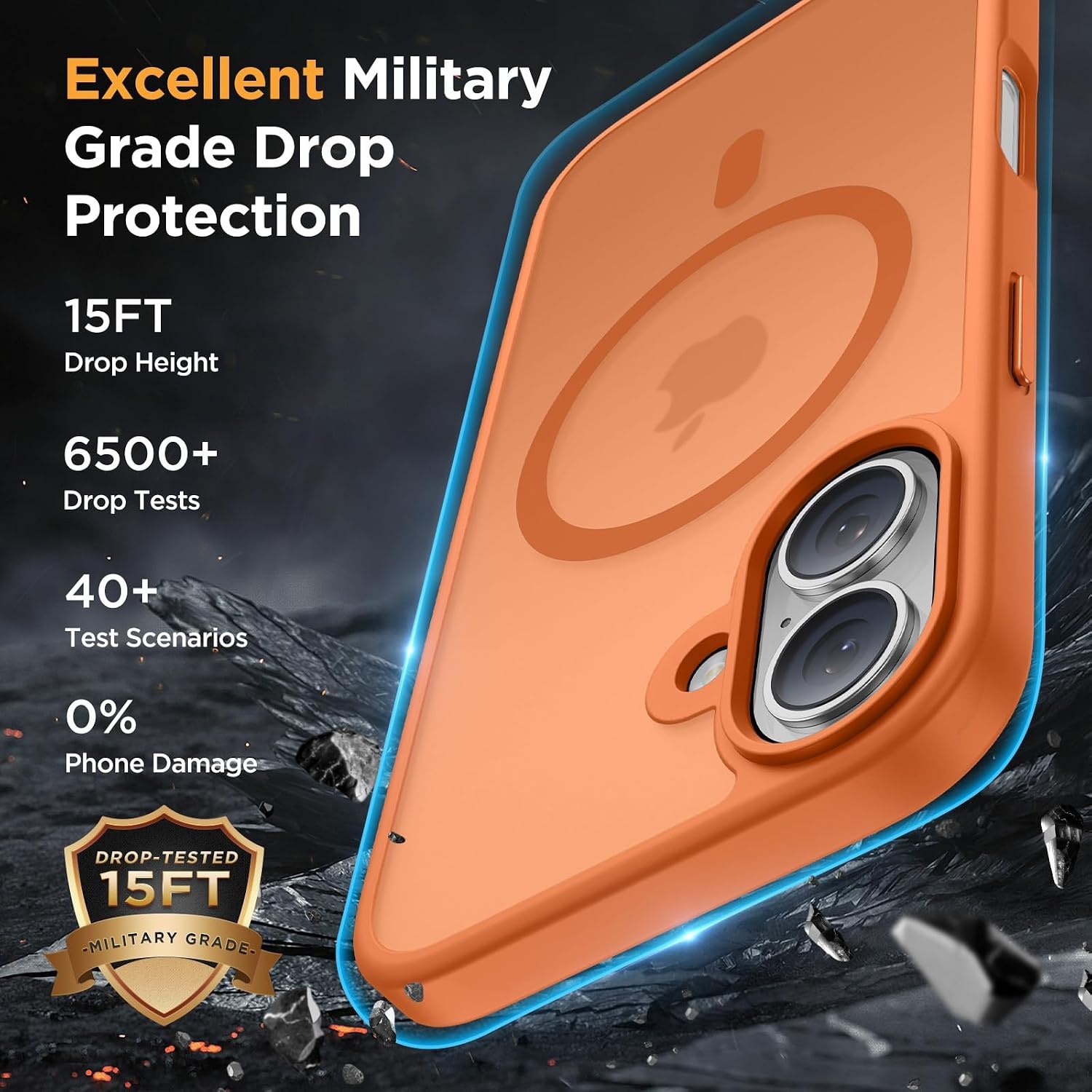 image:imageMiracase for iPhone 16 Pro Max Matte Series Case Magnetic LavenderOrange