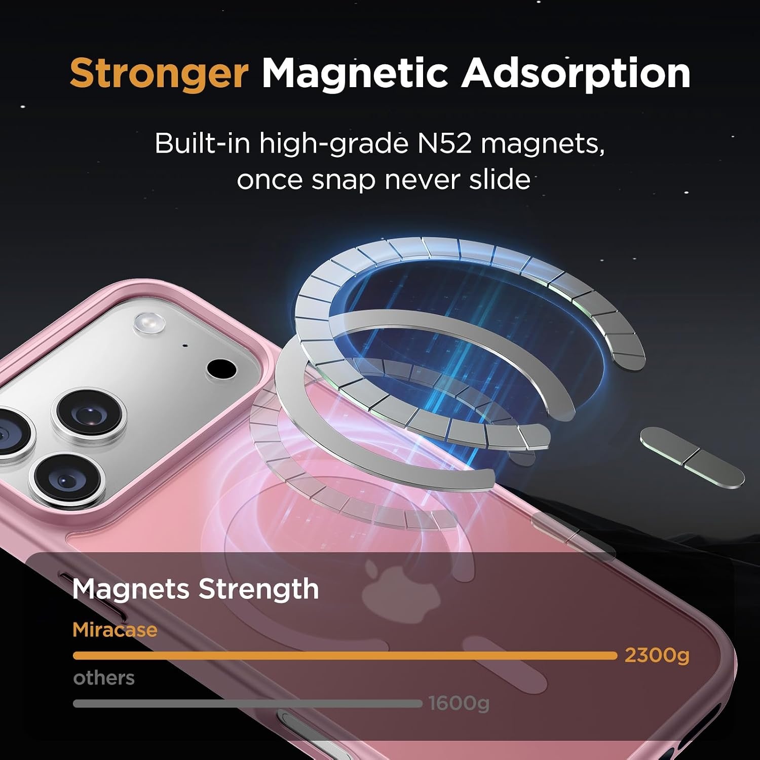 image:imageMiracase for iPhone 16 Pro Max Matte Series Case Magnetic LavenderPink