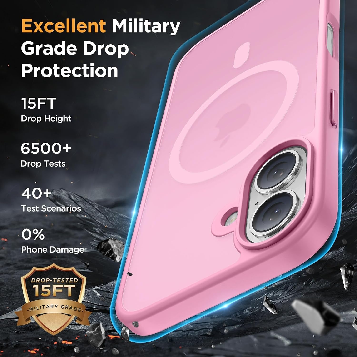 image:imageMiracase for iPhone 16 Pro Max Matte Series Case Magnetic LavenderPink