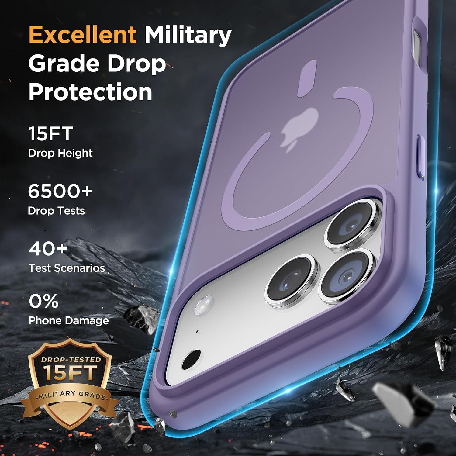 image:imageMiracase for iPhone 16 Pro Max Matte Series Case Magnetic LavenderPurple