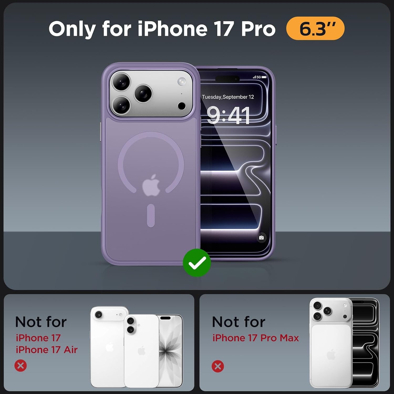 image:imageMiracase for iPhone 16 Pro Max Matte Series Case Magnetic LavenderPurple
