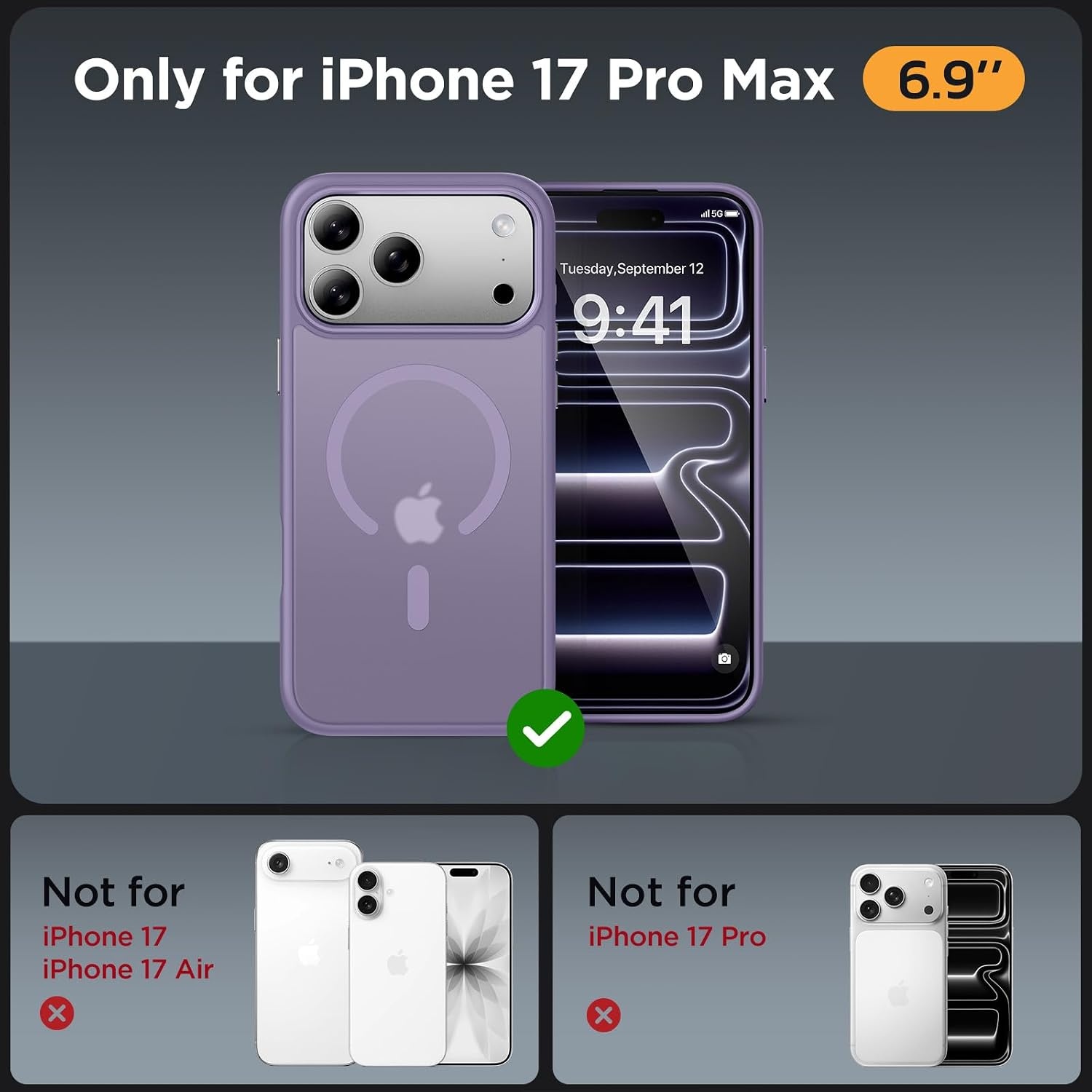 image:imageMiracase for iPhone 16 Pro Max Matte Series Case Magnetic LavenderPurple