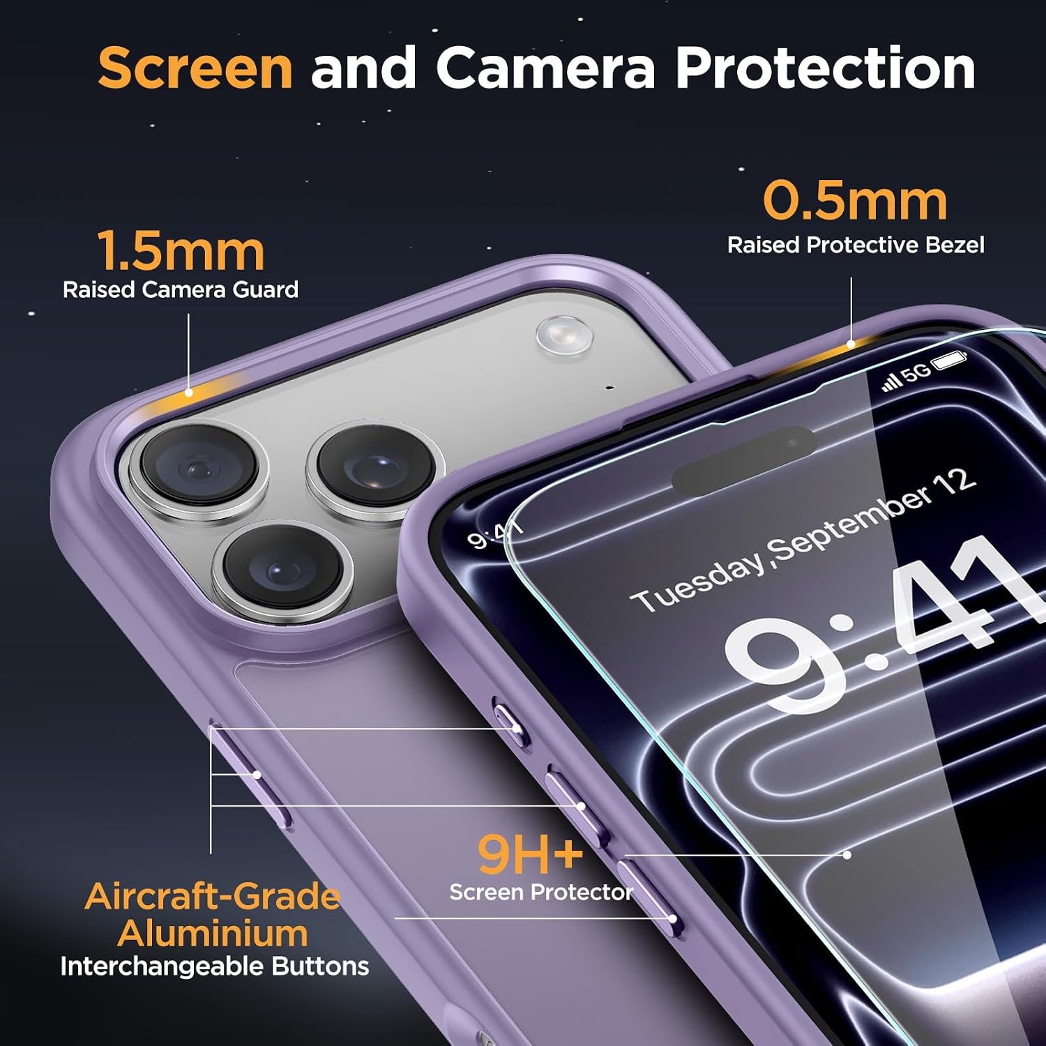 image:imageMiracase for iPhone 16 Pro Max Matte Series Case Magnetic LavenderPurple