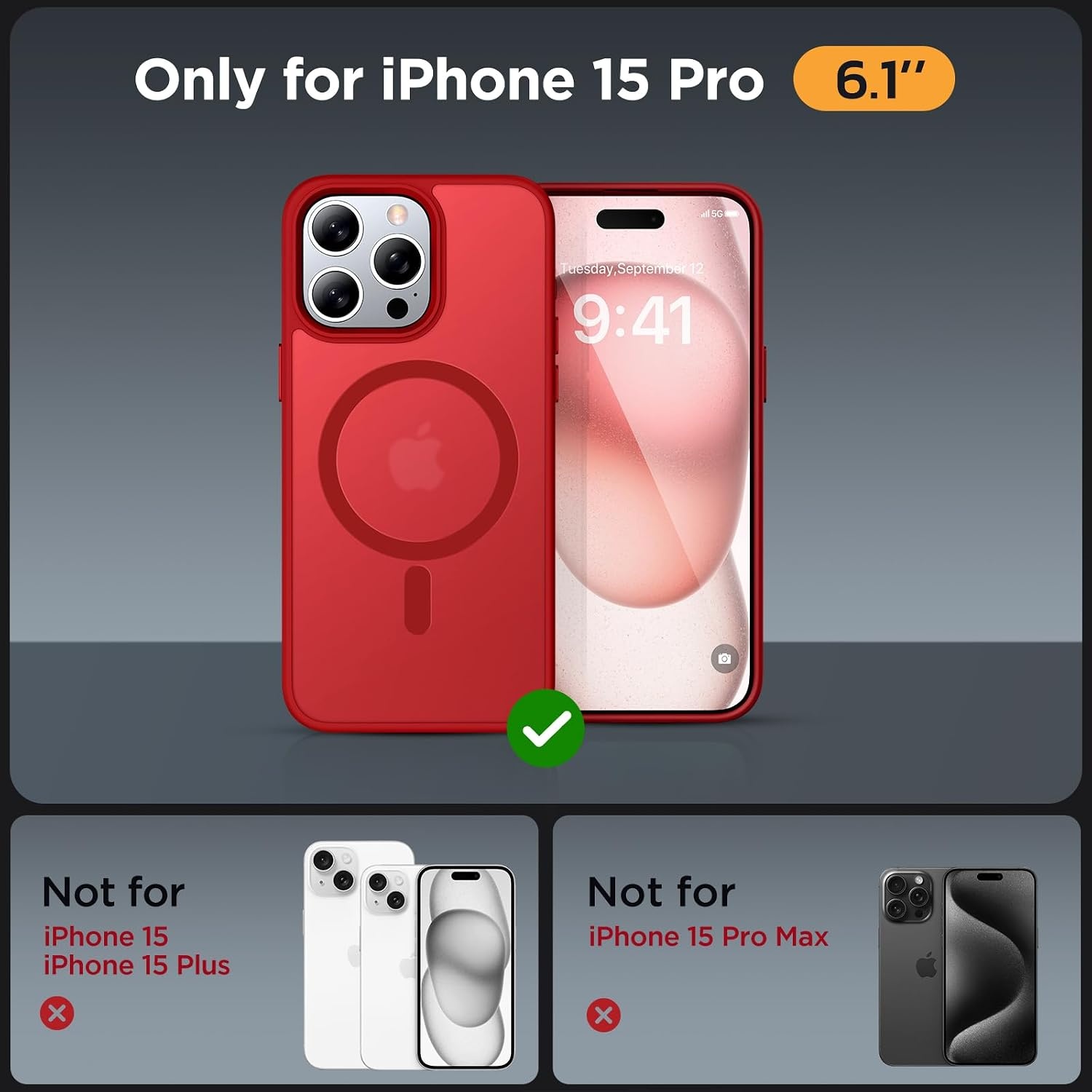 image:imageMiracase for iPhone 16 Pro Max Matte Series Case Magnetic LavenderRed