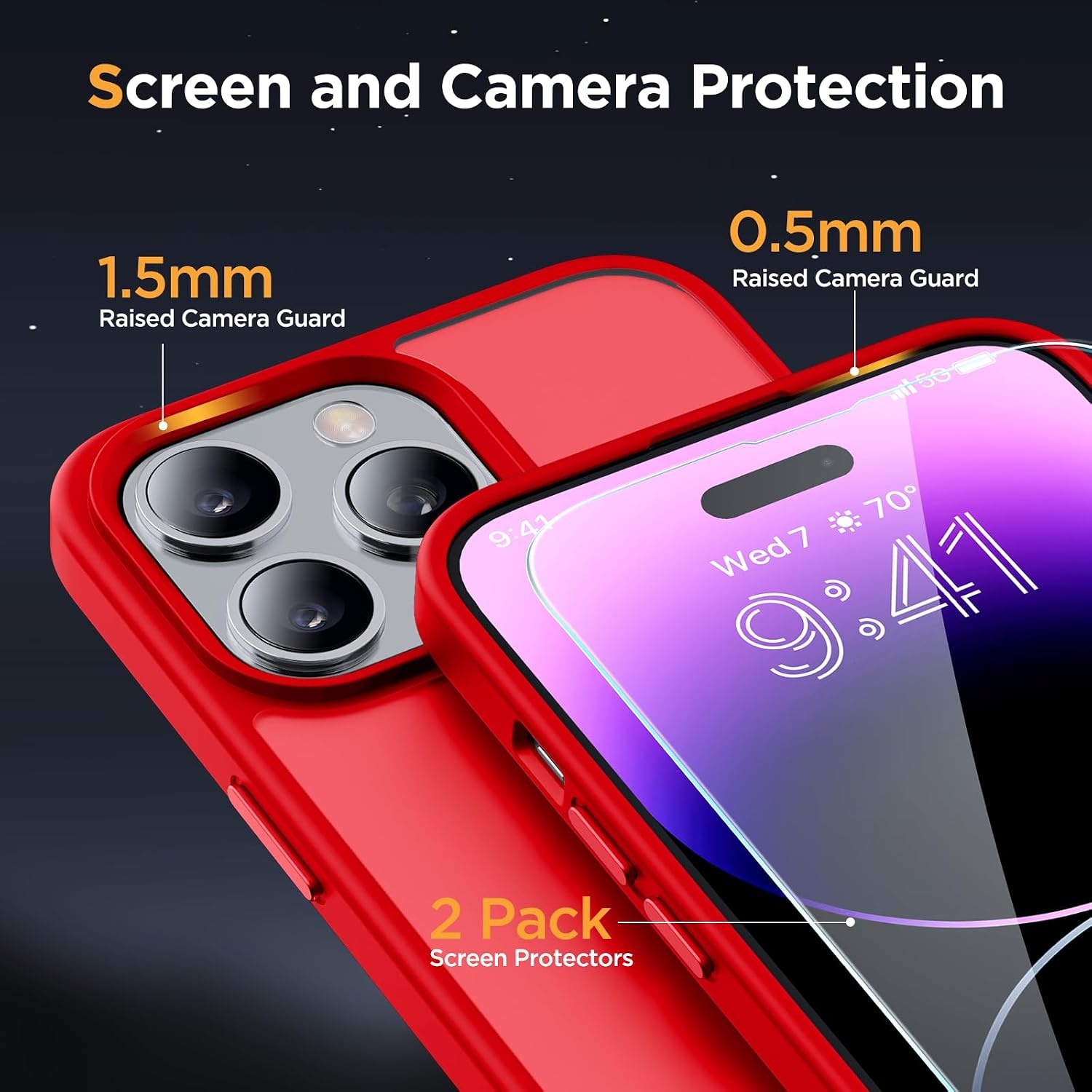image:imageMiracase for iPhone 16 Pro Max Matte Series Case Magnetic LavenderRed