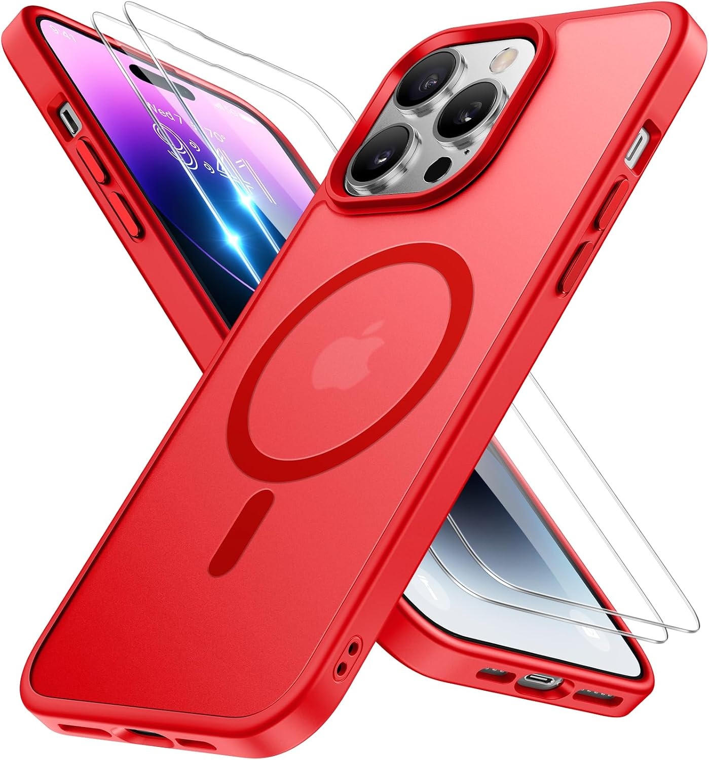 image:imageMiracase for iPhone 16 Pro Max Matte Series Case Magnetic LavenderRed