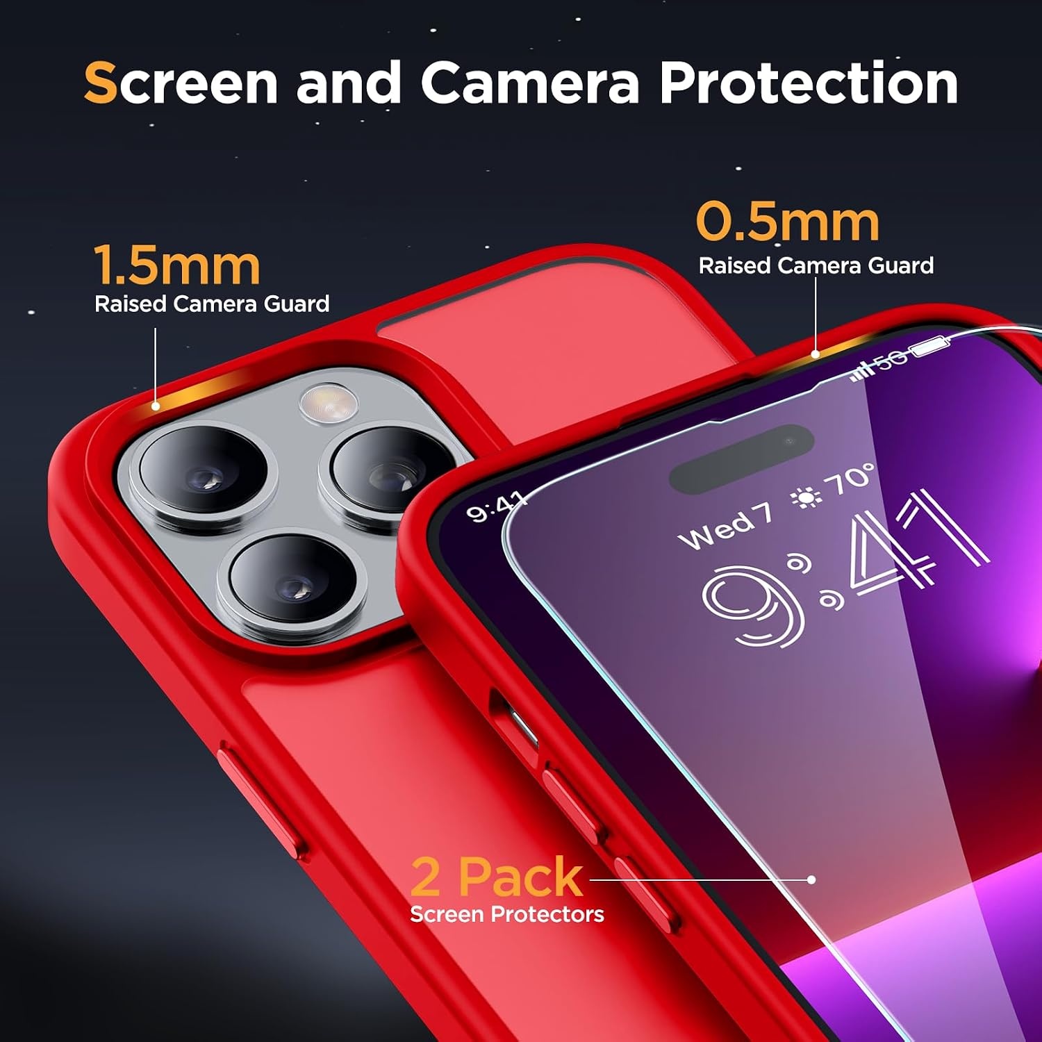 image:imageMiracase for iPhone 16 Pro Max Matte Series Case Magnetic LavenderRed