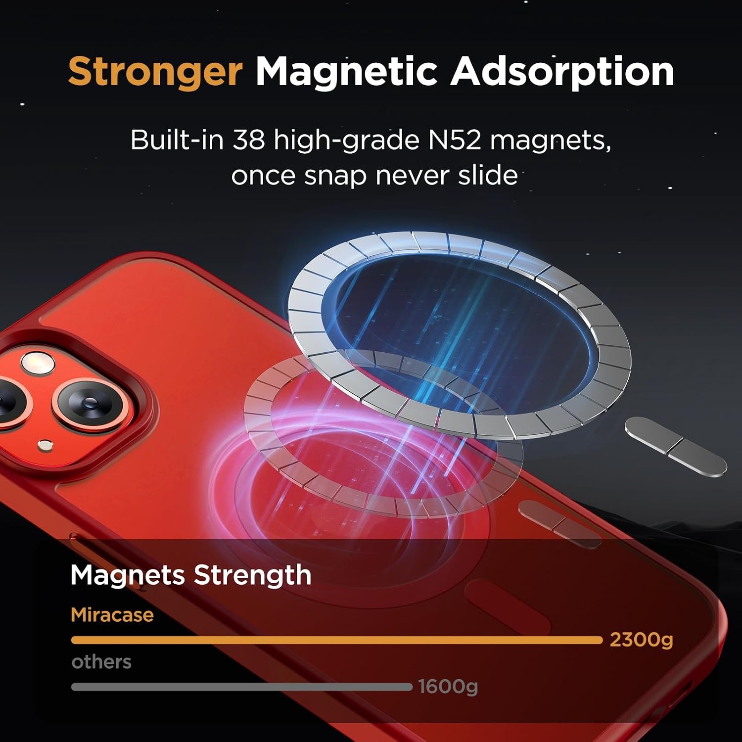 image:imageMiracase for iPhone 16 Pro Max Matte Series Case Magnetic LavenderRed