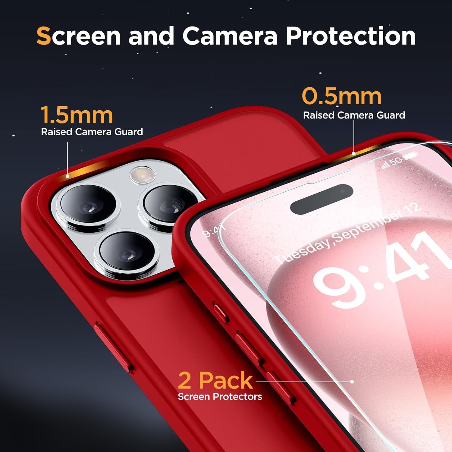 image:imageMiracase for iPhone 16 Pro Max Matte Series Case Magnetic LavenderRed