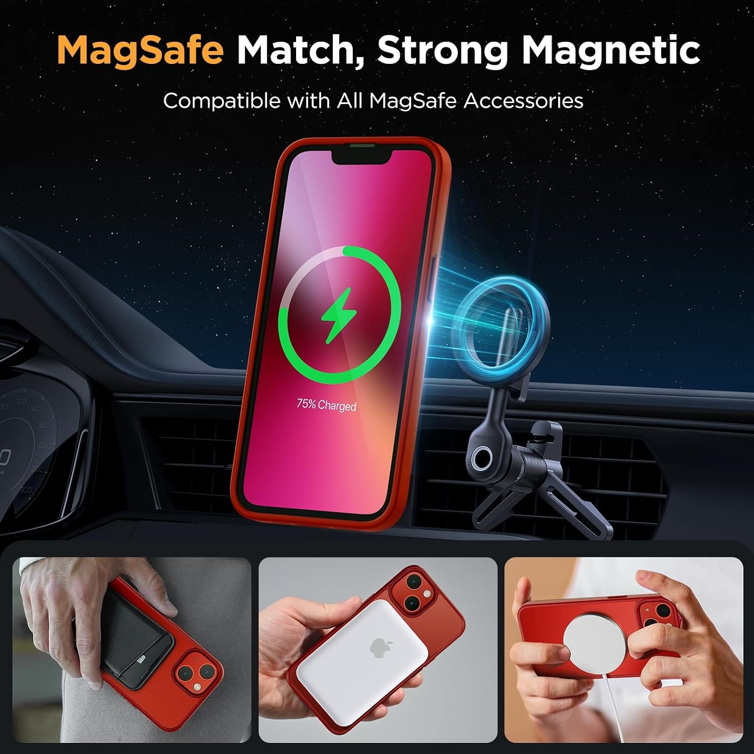 image:imageMiracase for iPhone 16 Pro Max Matte Series Case Magnetic LavenderRed