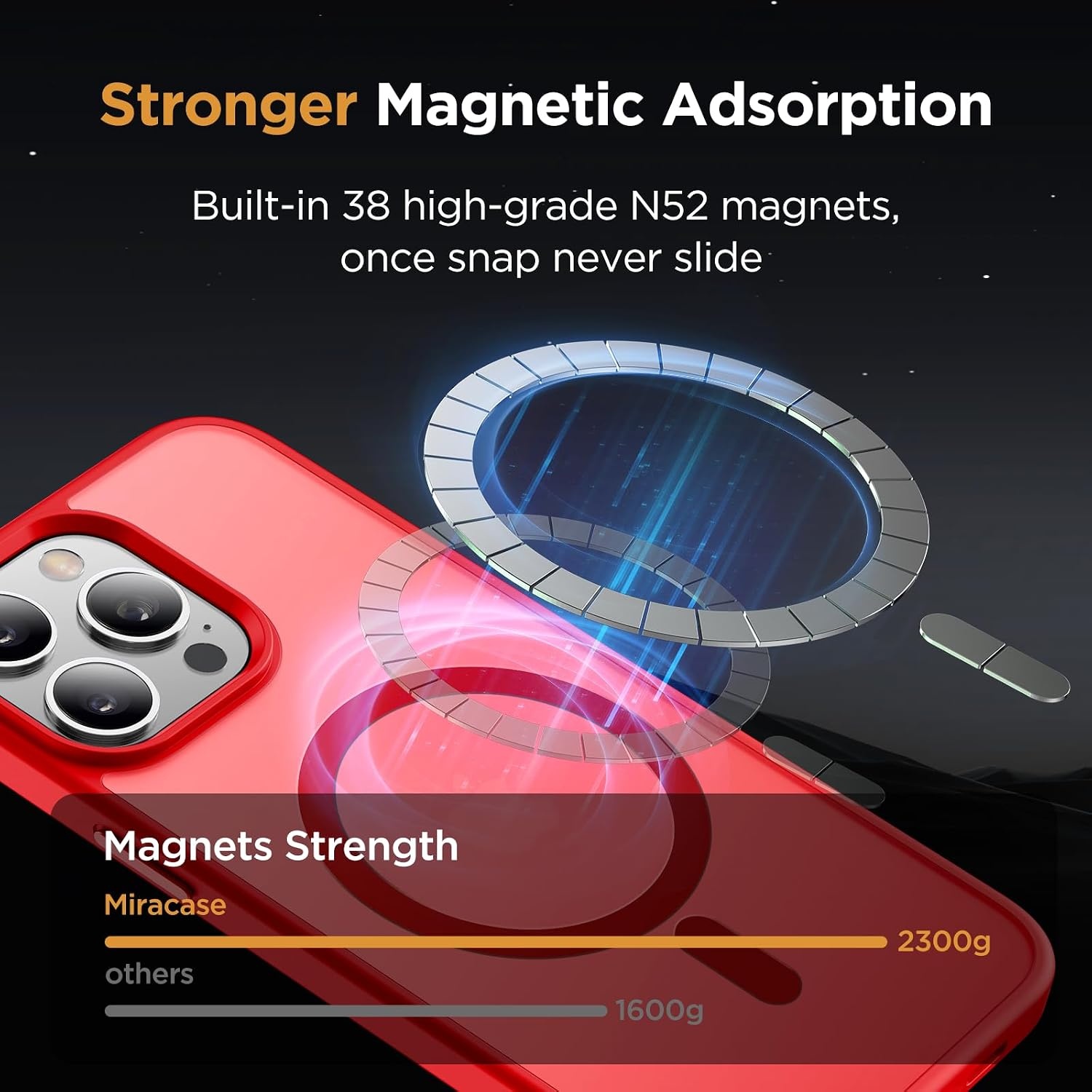 image:imageMiracase for iPhone 16 Pro Max Matte Series Case Magnetic LavenderRed