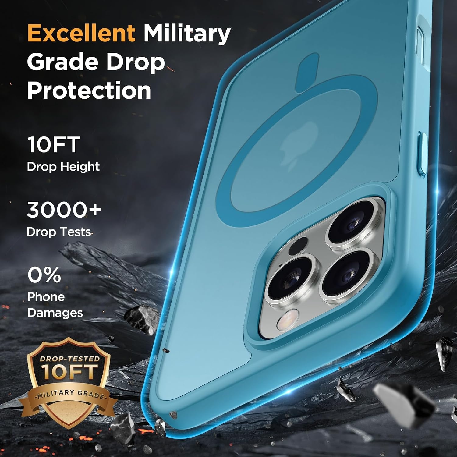 image:imageMiracase for iPhone 16 Pro Max Matte Series Case Magnetic LavenderTeal