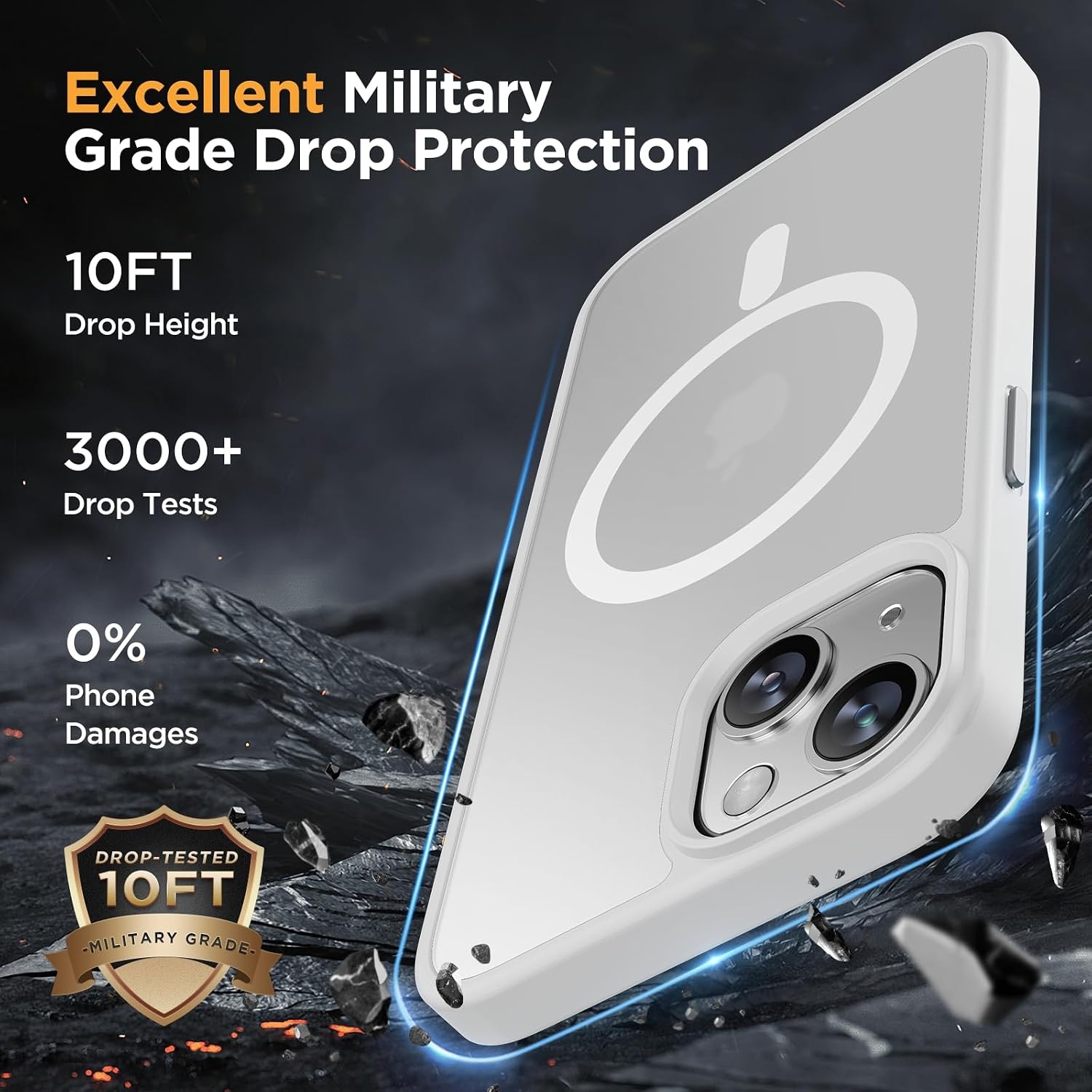 image:imageMiracase for iPhone 16 Pro Max Matte Series Case Magnetic LavenderWhite