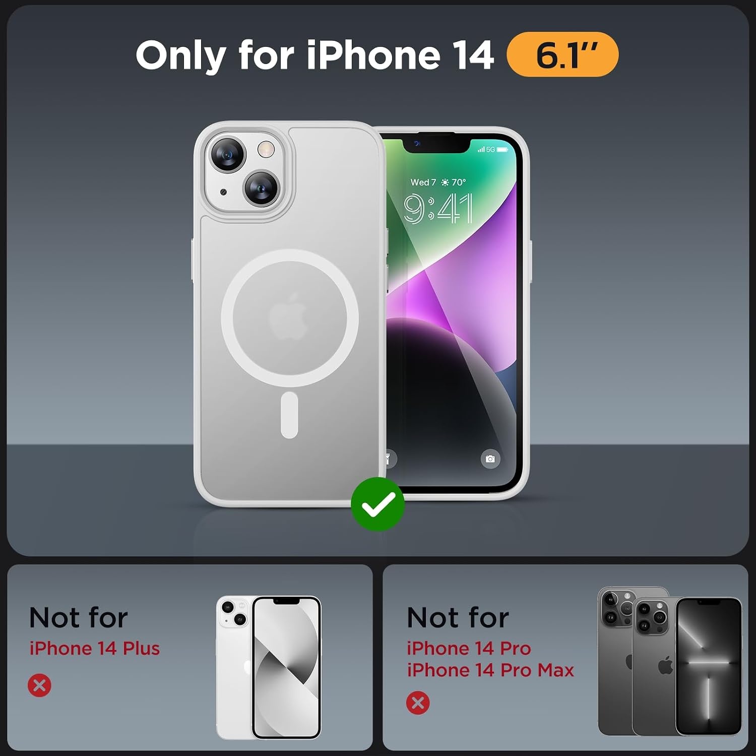 image:imageMiracase for iPhone 16 Pro Max Matte Series Case Magnetic LavenderWhite