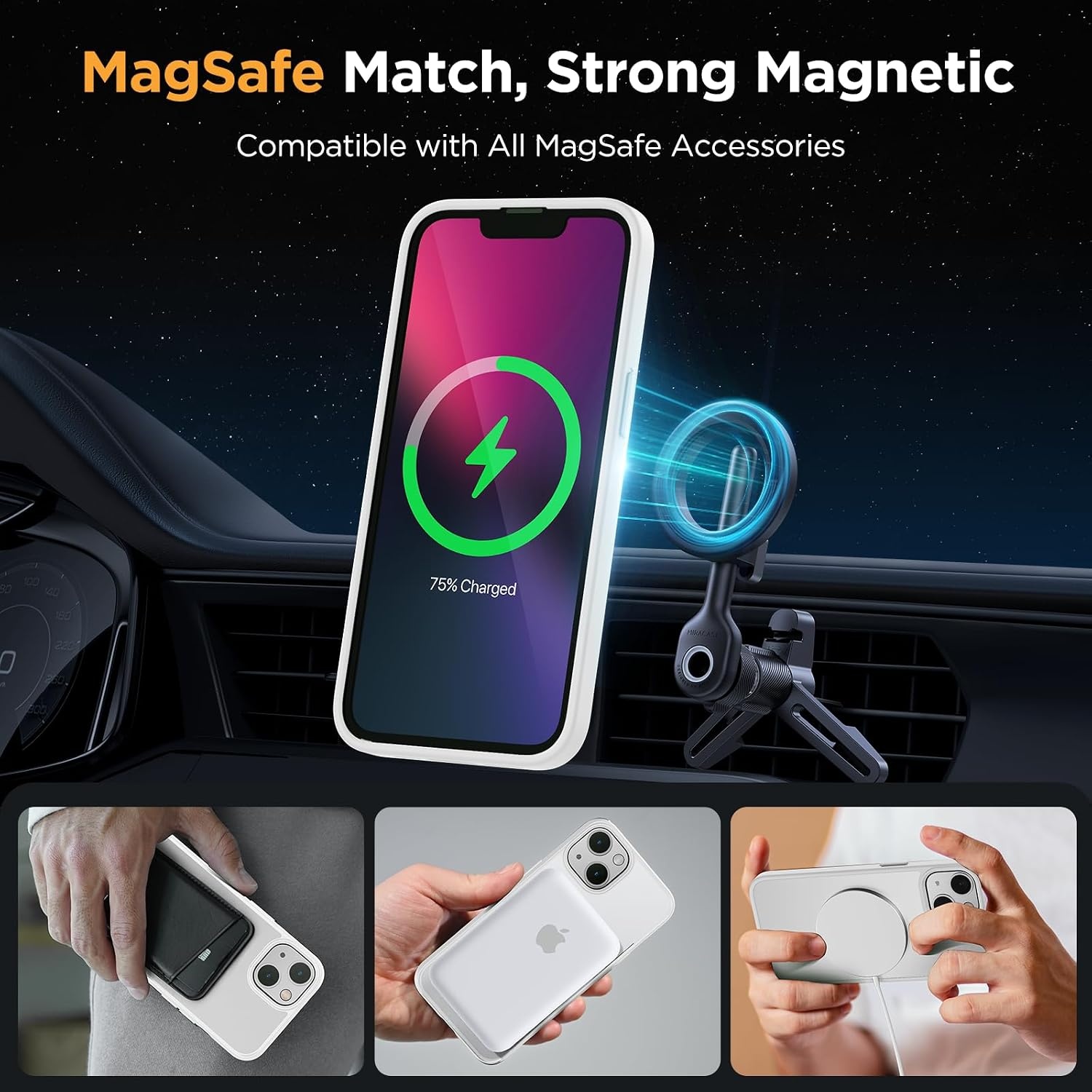 image:imageMiracase for iPhone 16 Pro Max Matte Series Case Magnetic LavenderWhite