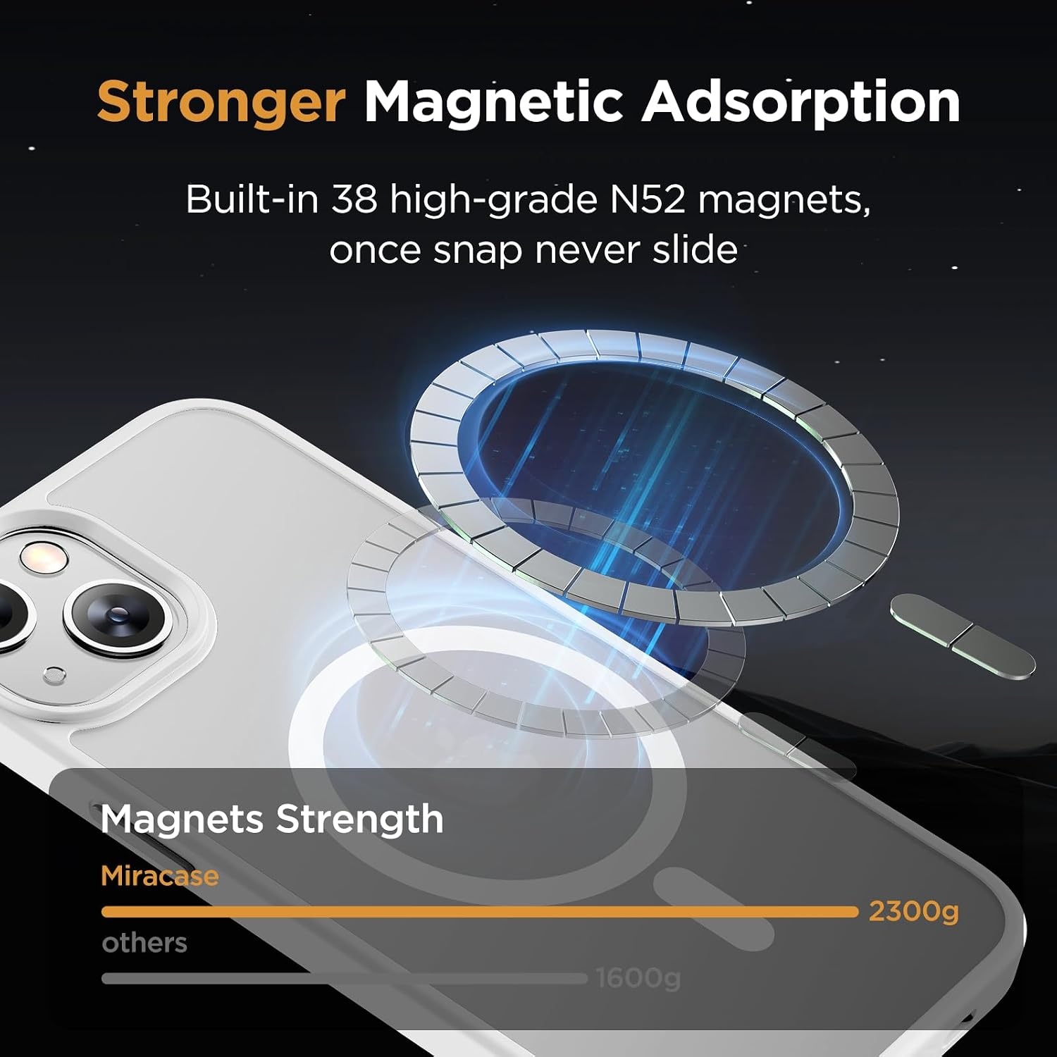 image:imageMiracase for iPhone 16 Pro Max Matte Series Case Magnetic LavenderWhite