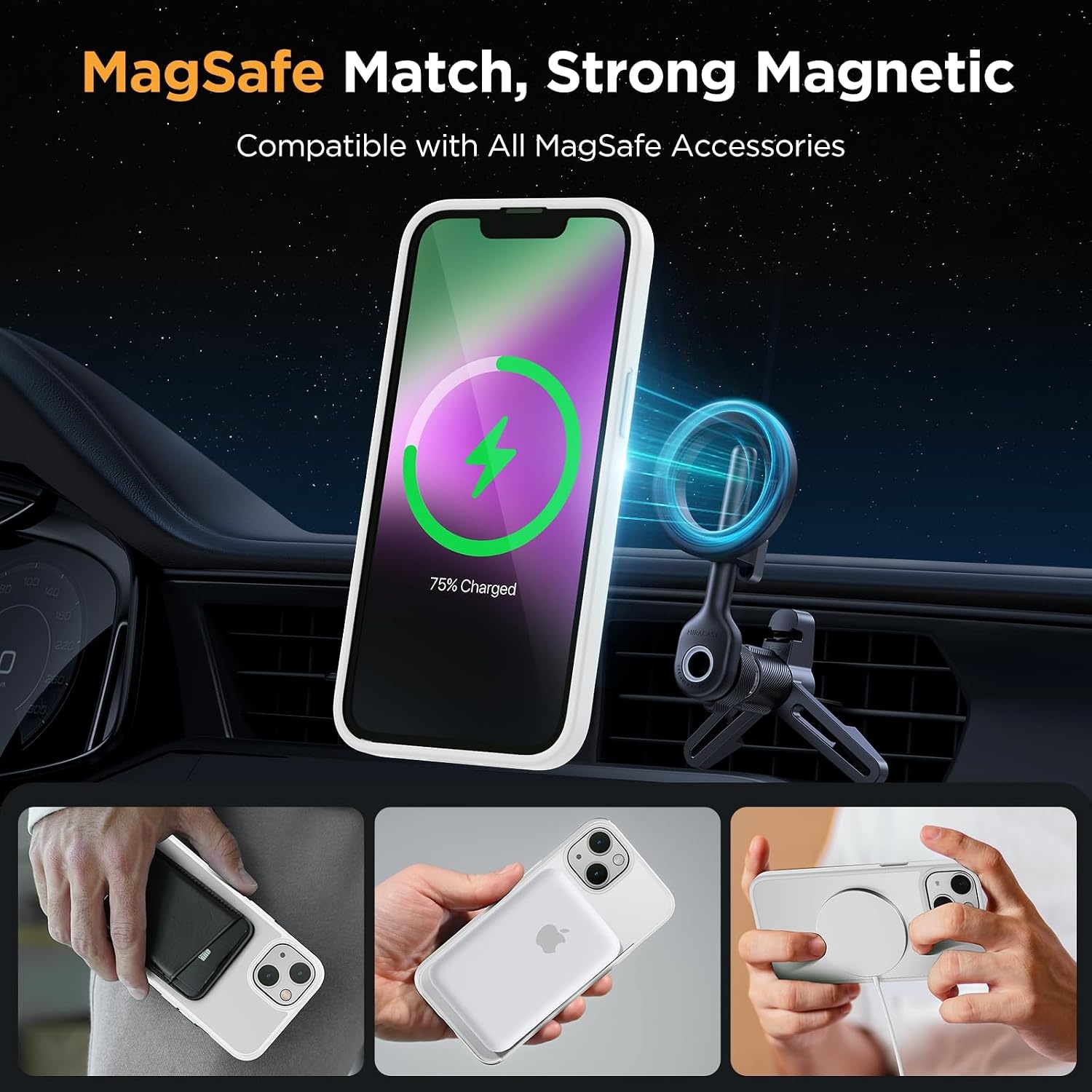image:imageMiracase for iPhone 16 Pro Max Matte Series Case Magnetic LavenderWhite