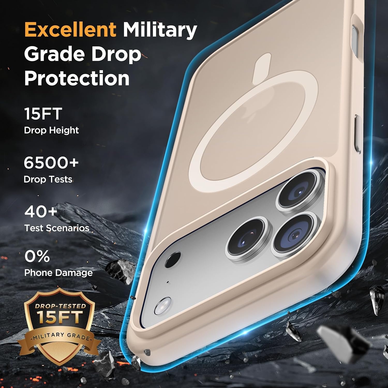 image:imageMiracase for iPhone 16 Pro Max Matte Series Case Magnetic Lavenderkhaki