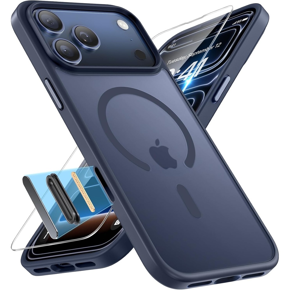 image:imageMiracase for iPhone 16 Pro Max Matte Series Case Magnetic LavenderDark BlueButton