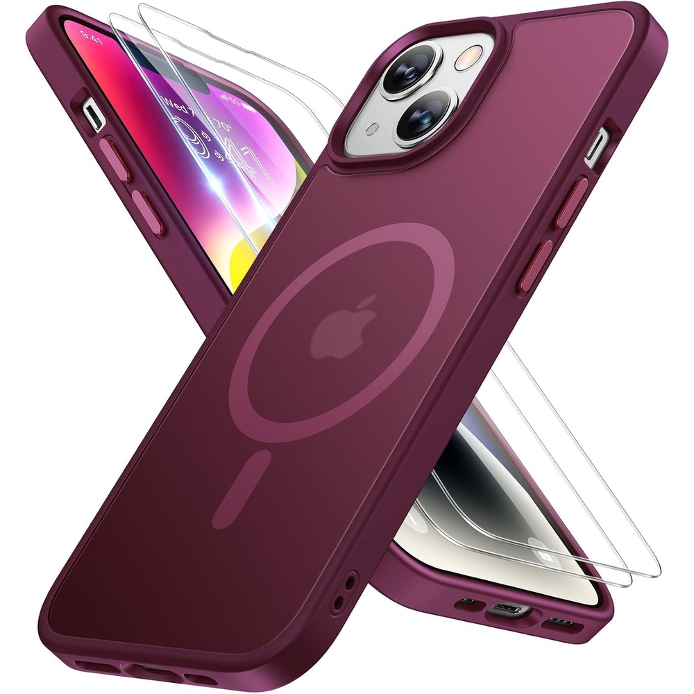 image:imageMiracase for iPhone 16 Pro Max Matte Series Case Magnetic LavenderWine Red