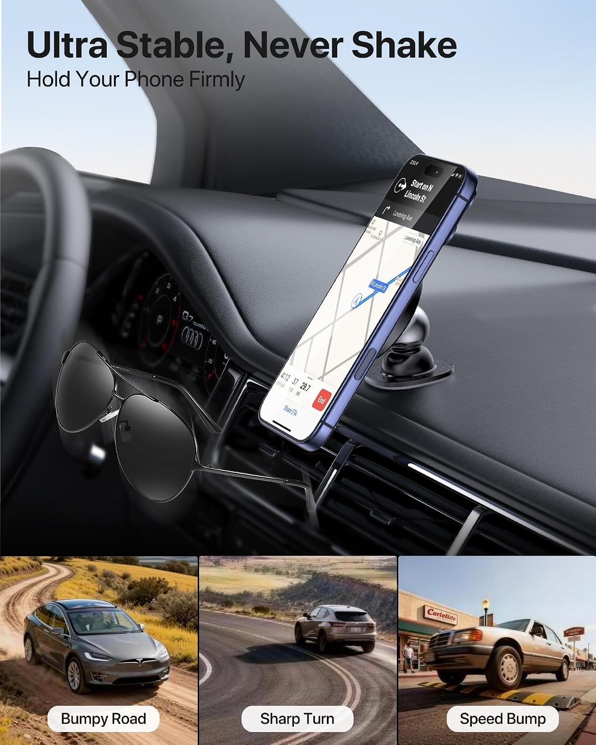 image:imageMiracase Phone Holders for Your Car Dashboard Windshield 65LBS Strongest Suction Universal Long Arm Cell Phone Holder Automobile Cradle for iPhone 18 Pro Max 17 16 15 14 Android Garmin GPSGraphite