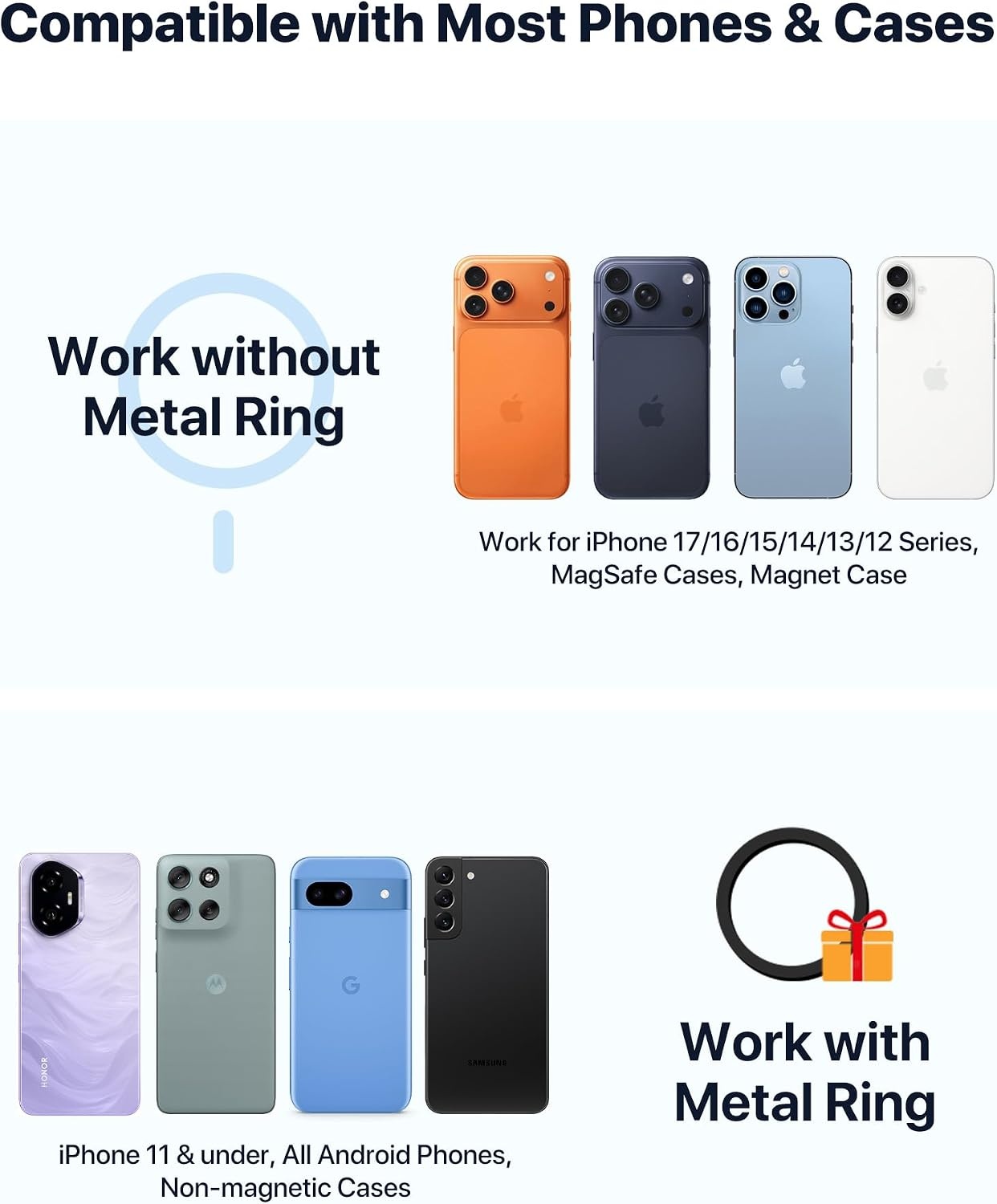 image:imageMiracase Phone Holders for Your Car Dashboard Windshield 65LBS Strongest Suction Universal Long Arm Cell Phone Holder Automobile Cradle for iPhone 18 Pro Max 17 16 15 14 Android Garmin GPSGlossy Black