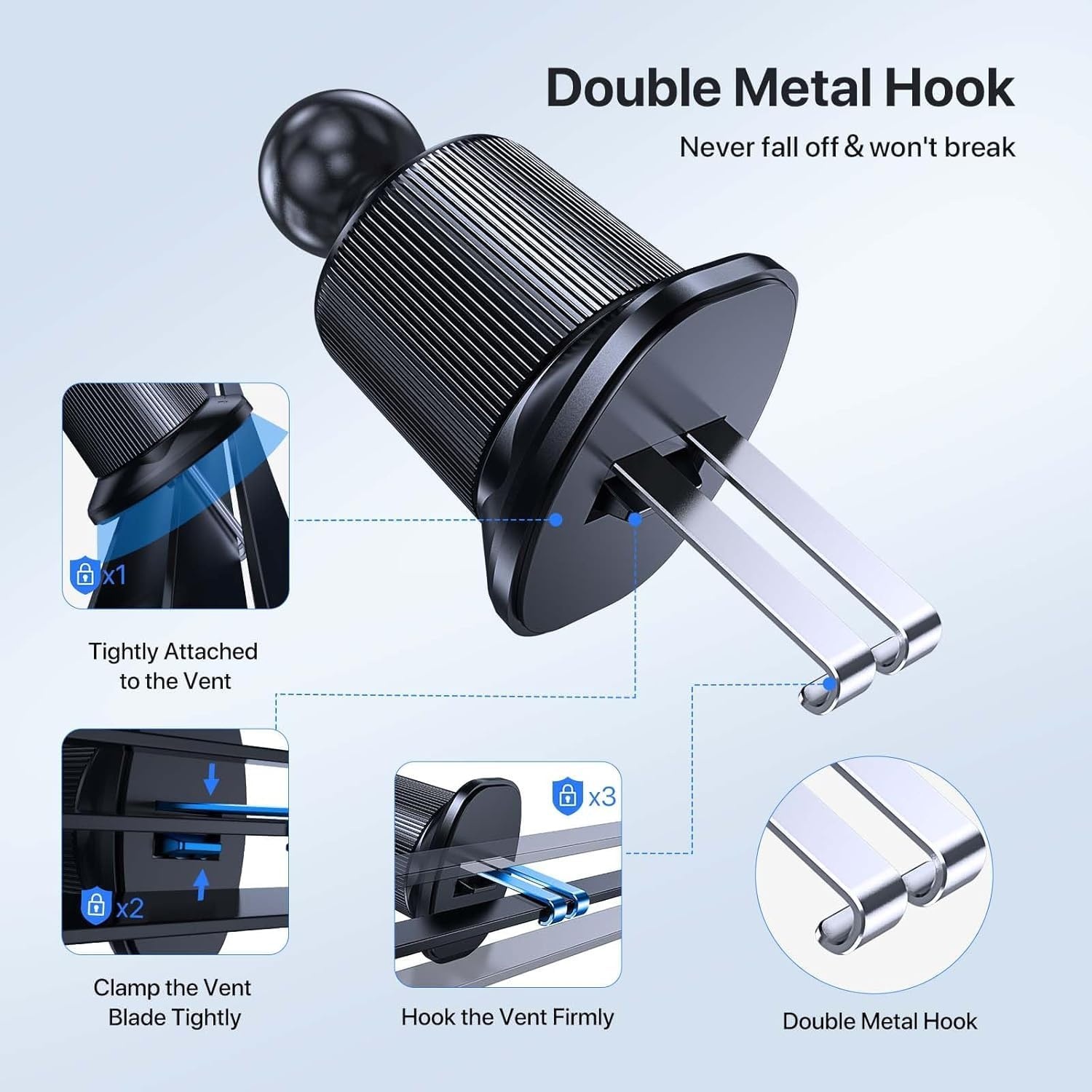 image:imageMiracase Phone Holders for Your Car Dashboard Windshield 65LBS Strongest Suction Universal Long Arm Cell Phone Holder Automobile Cradle for iPhone 18 Pro Max 17 16 15 14 Android Garmin GPSBlack