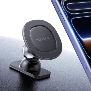 Miracase Phone Holders for Your Car Dashboard Windshield, [65+LBS Strongest Suction] Universal Long Arm Cell Phone Holder Automobile Cradle for iPhone 18 Pro Max 17 16 15 14 Android Garmin GPS(Glossy Black)