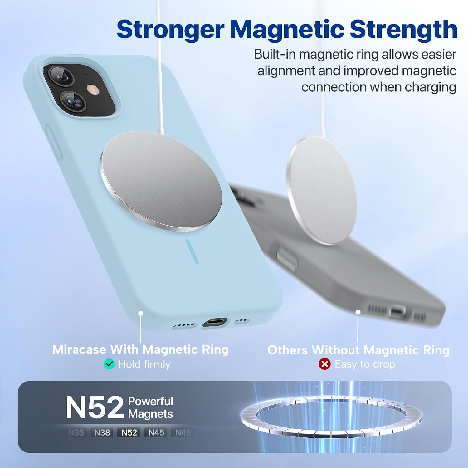 image:imageMiracase Magnetic for iPhone 12 CaseiPhone 12 Pro Case Baby Blue