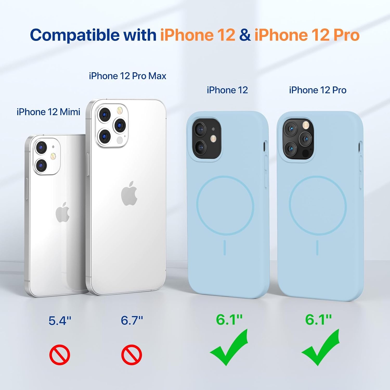 image:imageMiracase Magnetic for iPhone 12 CaseiPhone 12 Pro Case Baby Blue