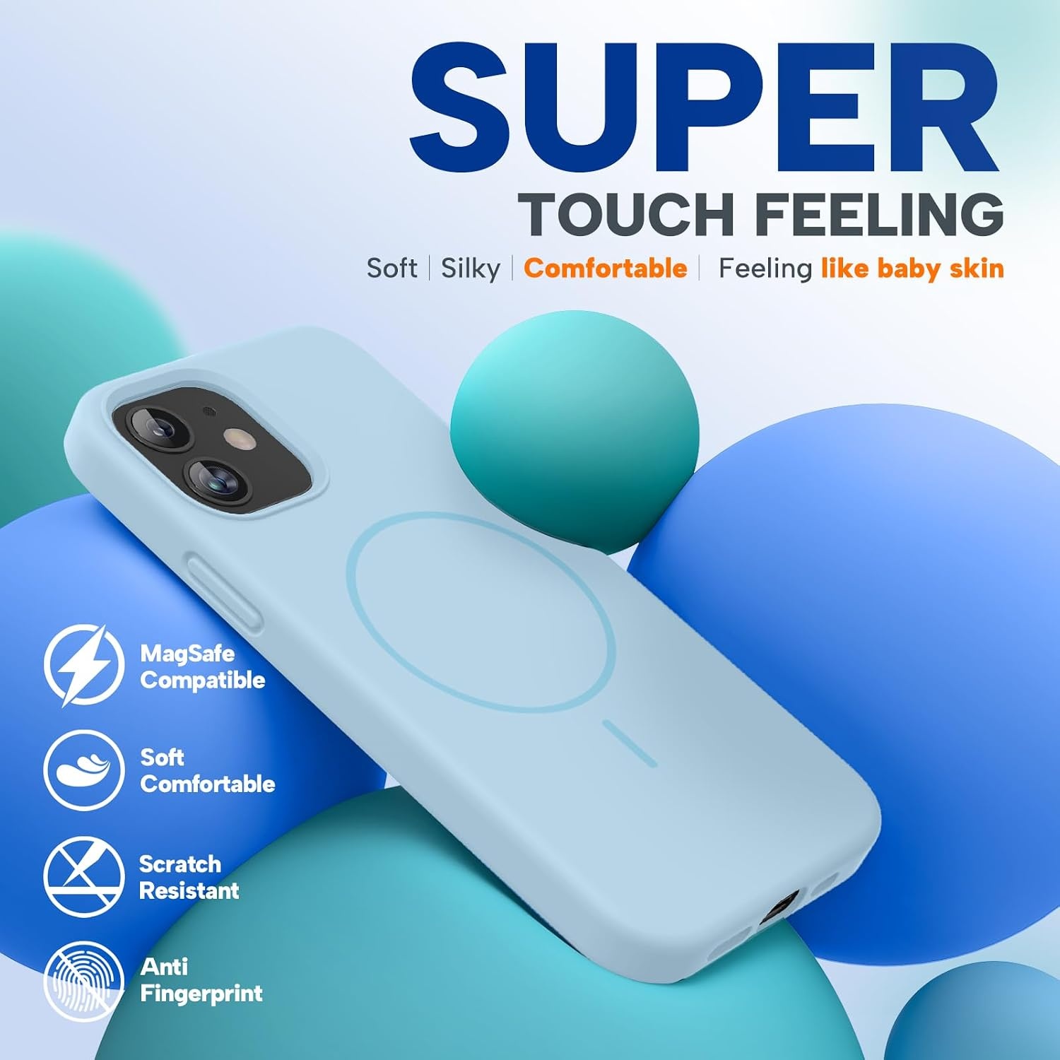 image:imageMiracase Magnetic for iPhone 12 CaseiPhone 12 Pro Case Baby Blue