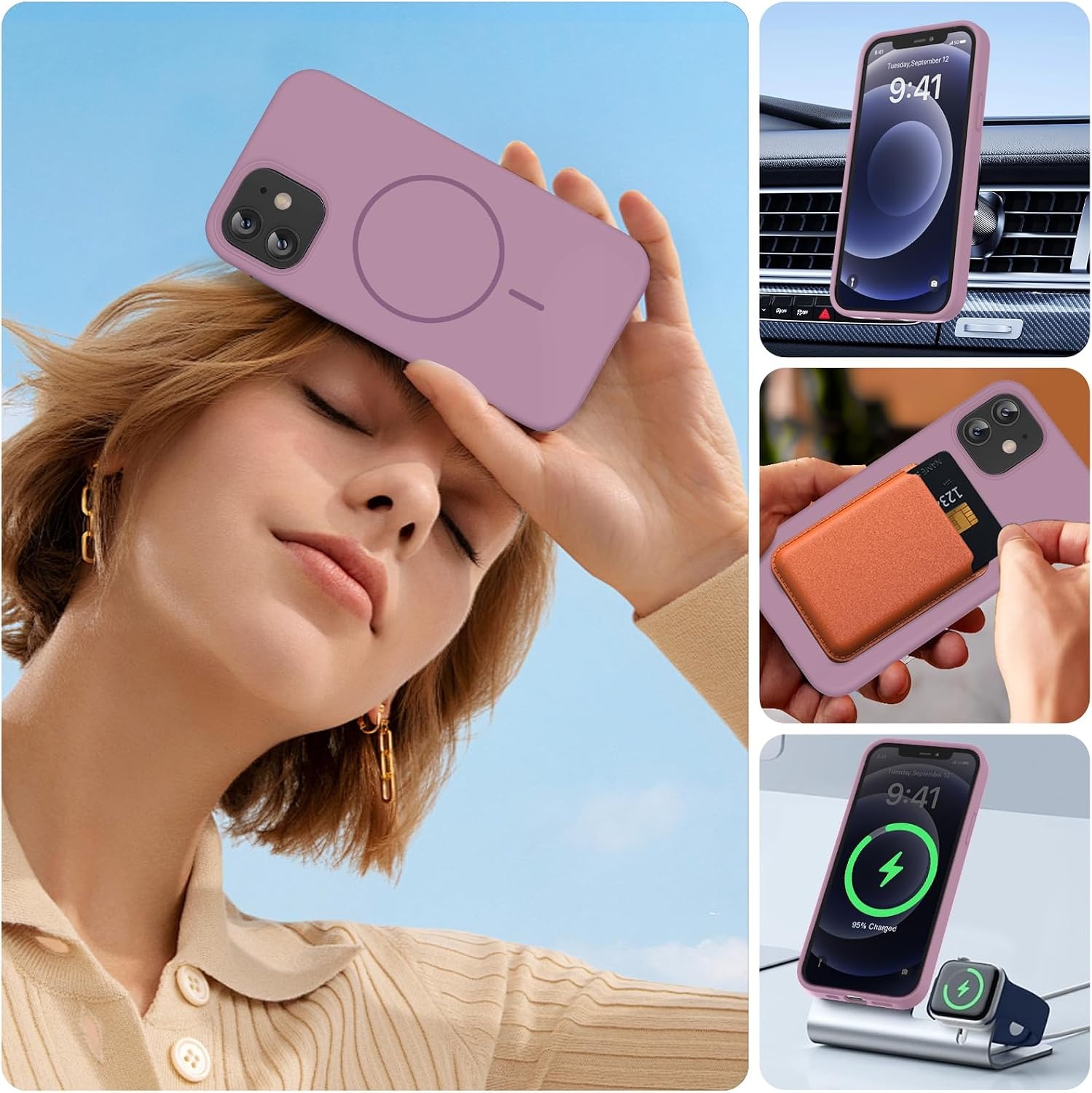 image:imageMiracase Magnetic for iPhone 12 CaseiPhone 12 Pro Case Blackcurrant